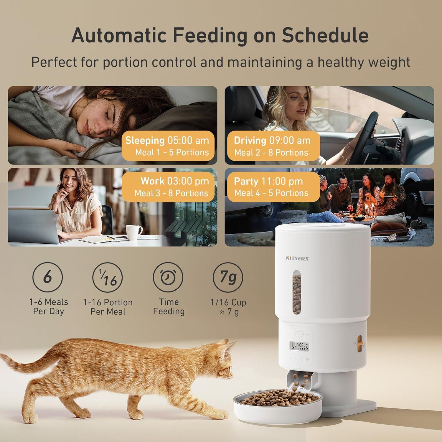 Comedero Automático Nityers 5L para Gatos y Perros Pequeños