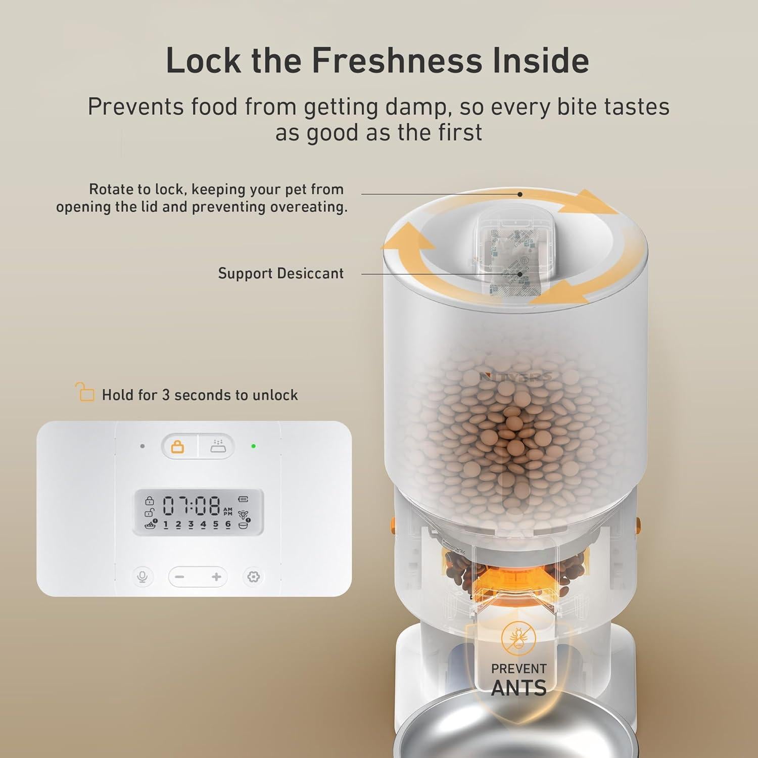 Comedero Automático Nityers 5L para Gatos y Perros Pequeños