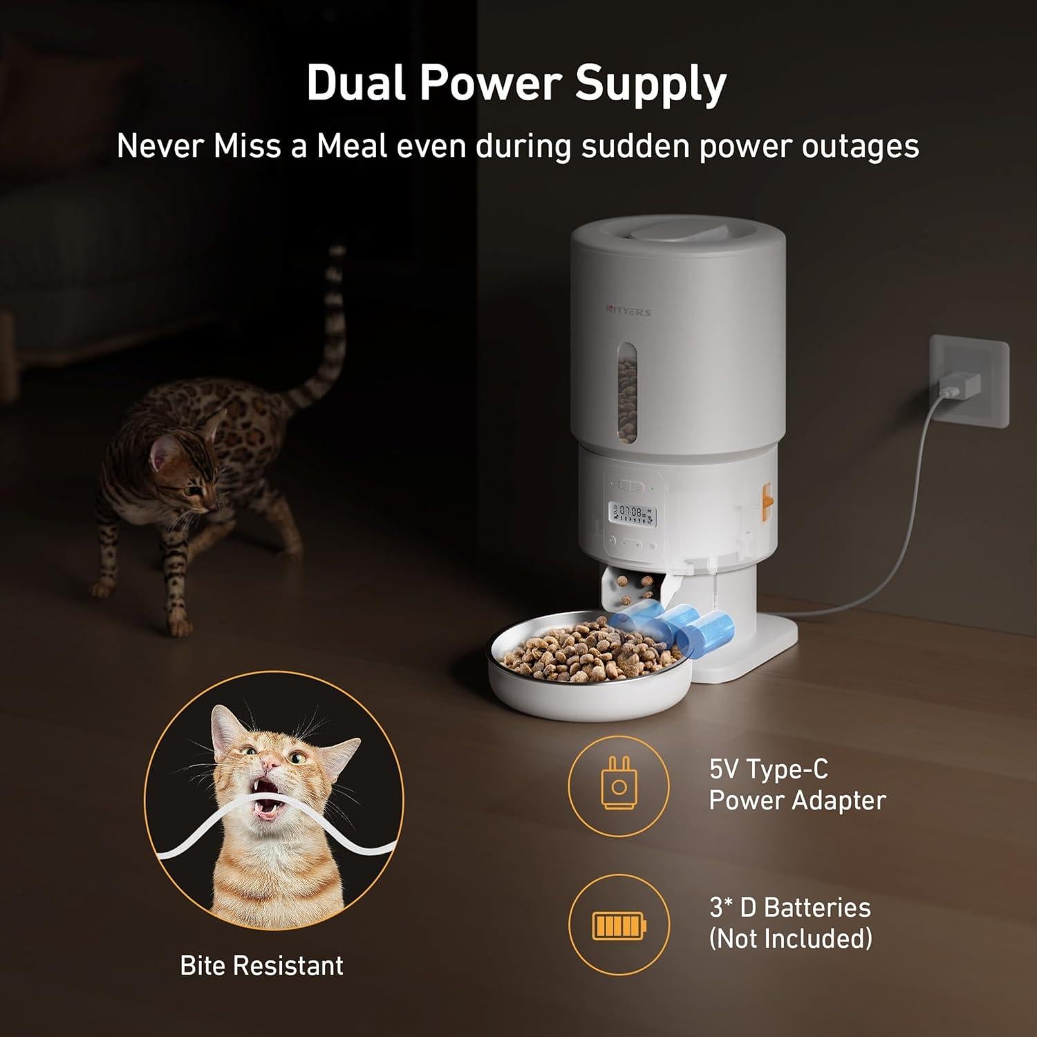 Comedero Automático Nityers 5L para Gatos y Perros Pequeños