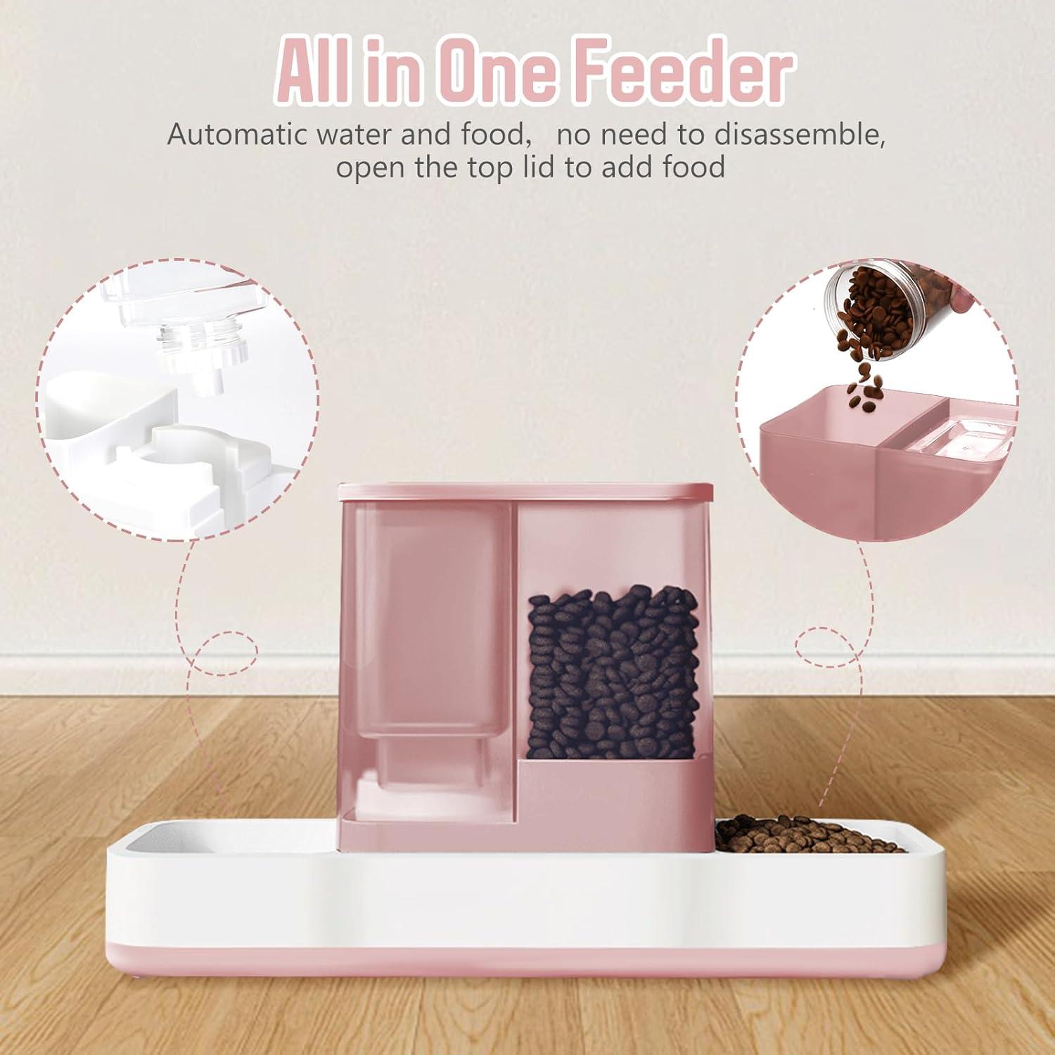 Dispensador Automático de Comida y Agua Luismia 1.5L Rosa