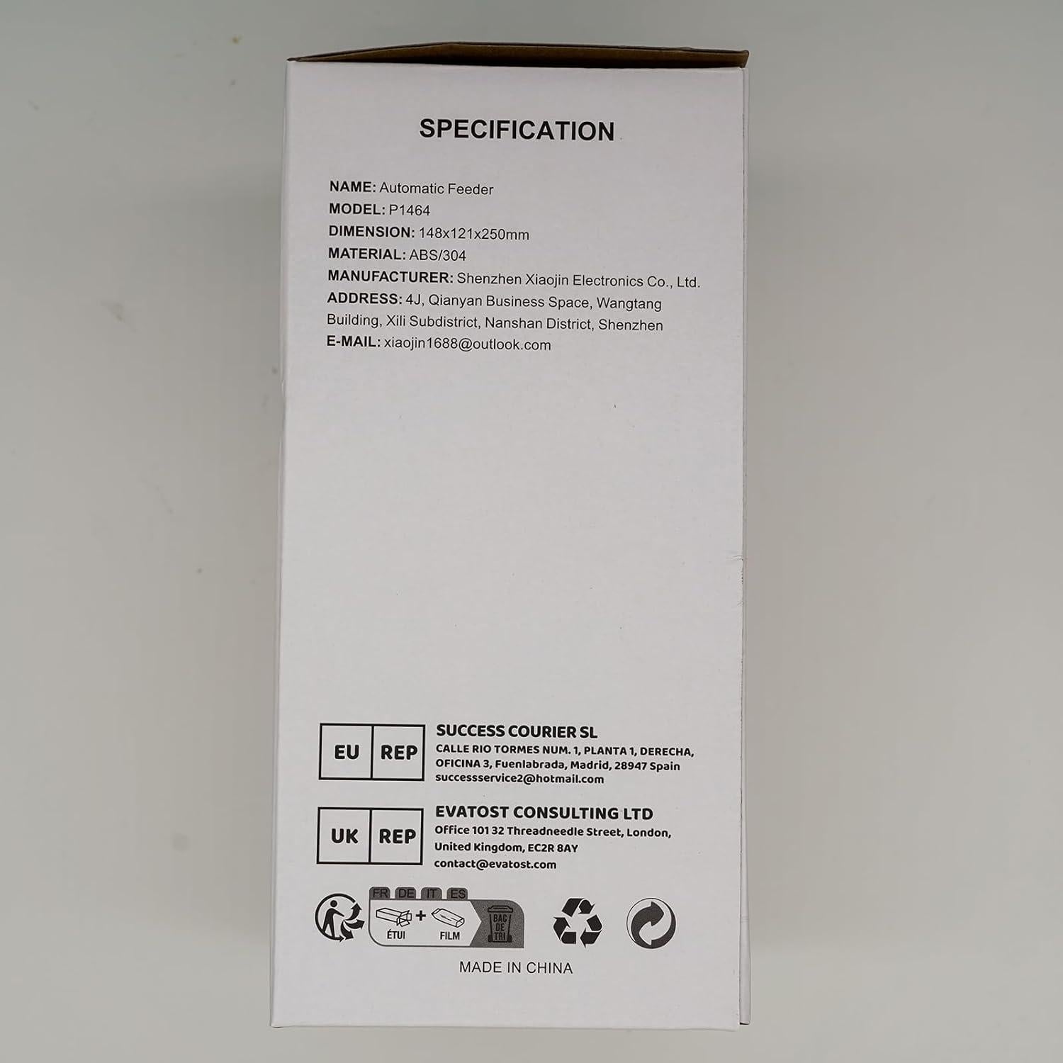 Dispensador Automático de Comida TOKAYIFE 0,79L para Mascotas