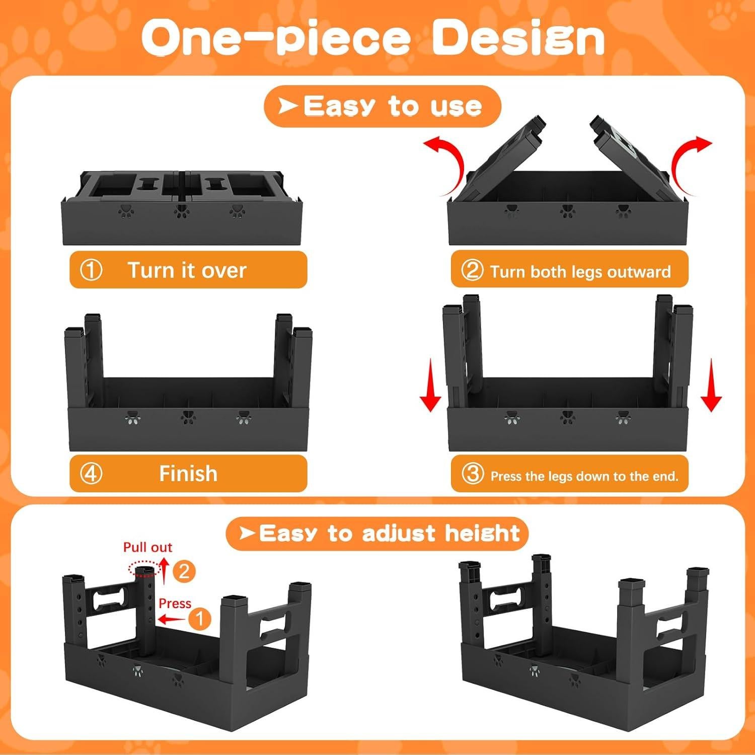 Soporte Elevado para Perros LAKIPETN con 2 Cuencos Inox