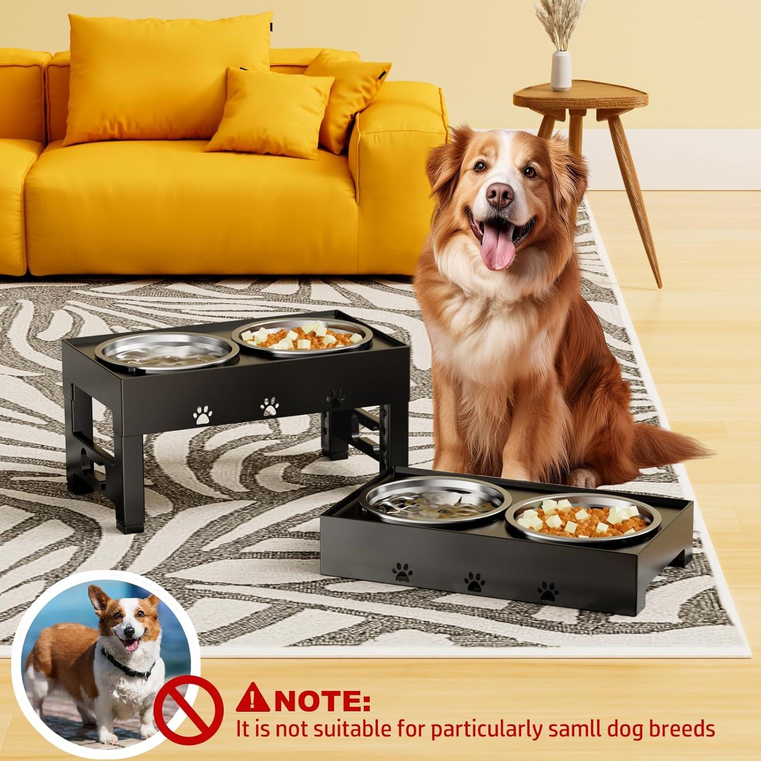 Soporte Elevado para Perros LAKIPETN con 2 Cuencos Inox