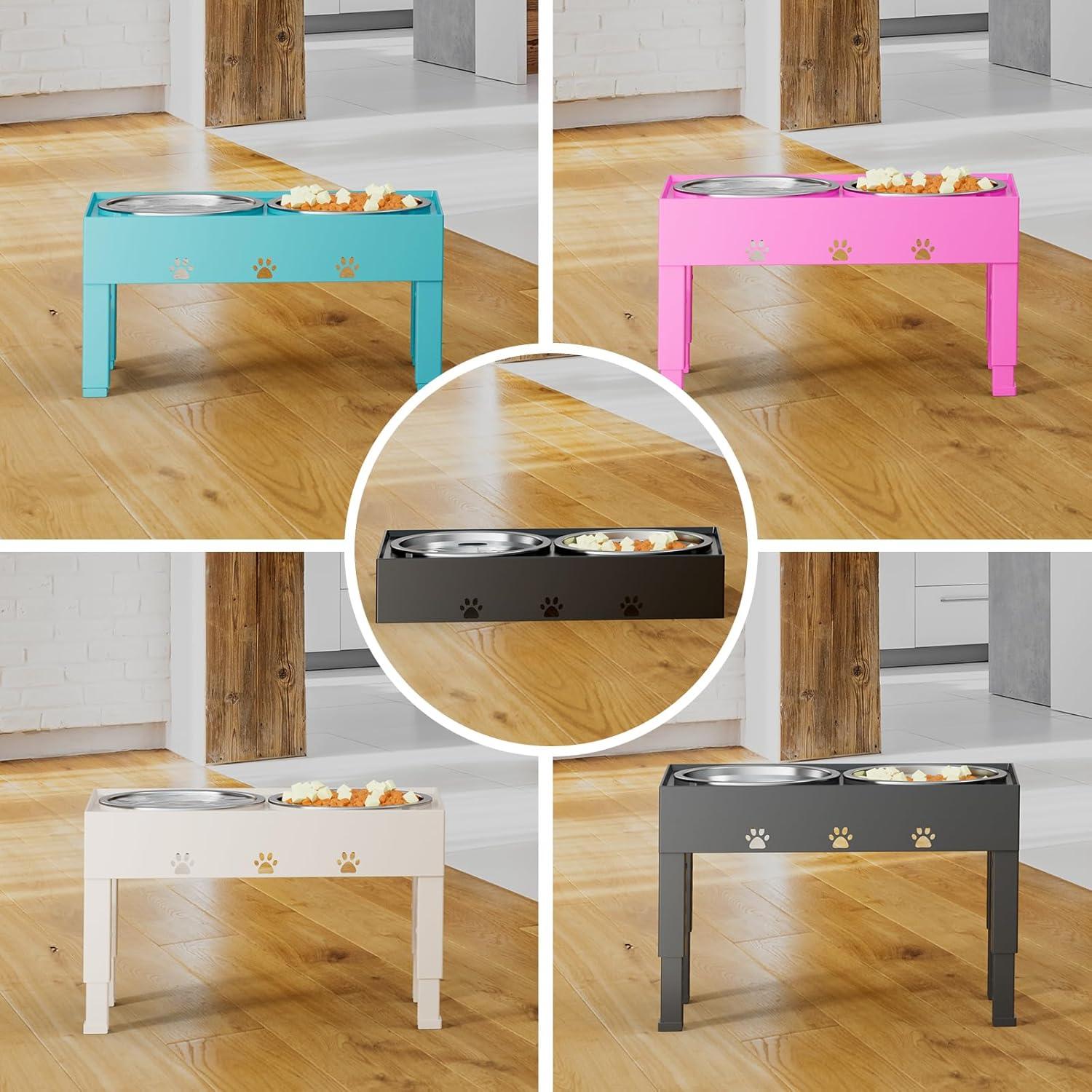 Soporte Elevado para Perros LAKIPETN con 2 Cuencos Inox