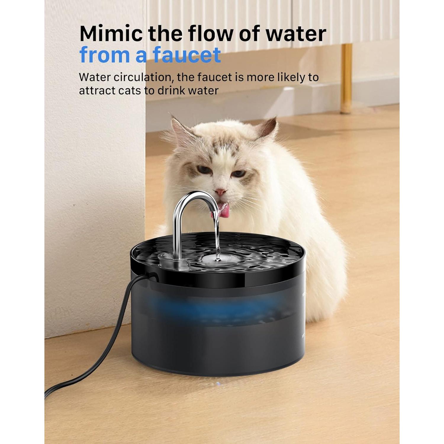 Fuente de Agua Automática para Gatos GIOTOHUN 2L Negra