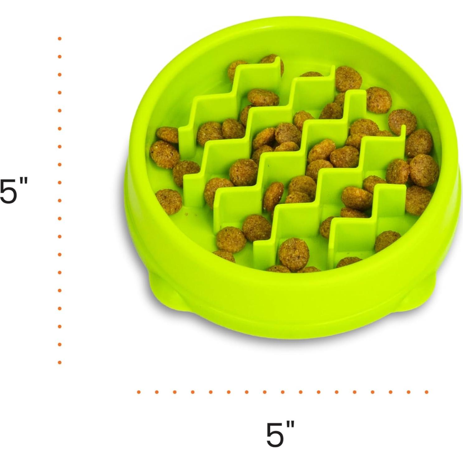 Tazón de Alimentación Lenta para Gatos Outward Hound Verde