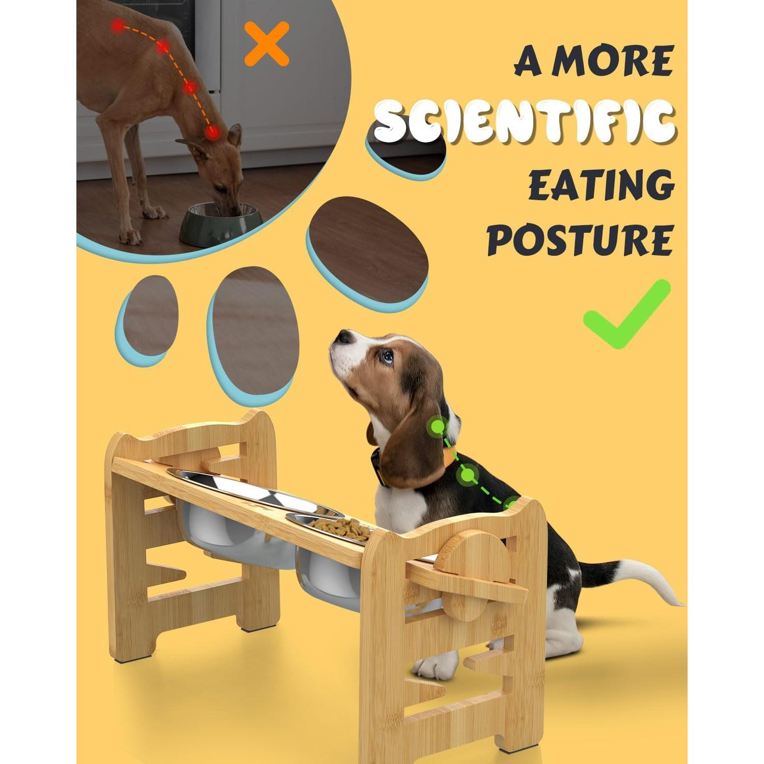 Cuencos Elevados Ajustables Jovrun para Perros y Gatos Pequeños