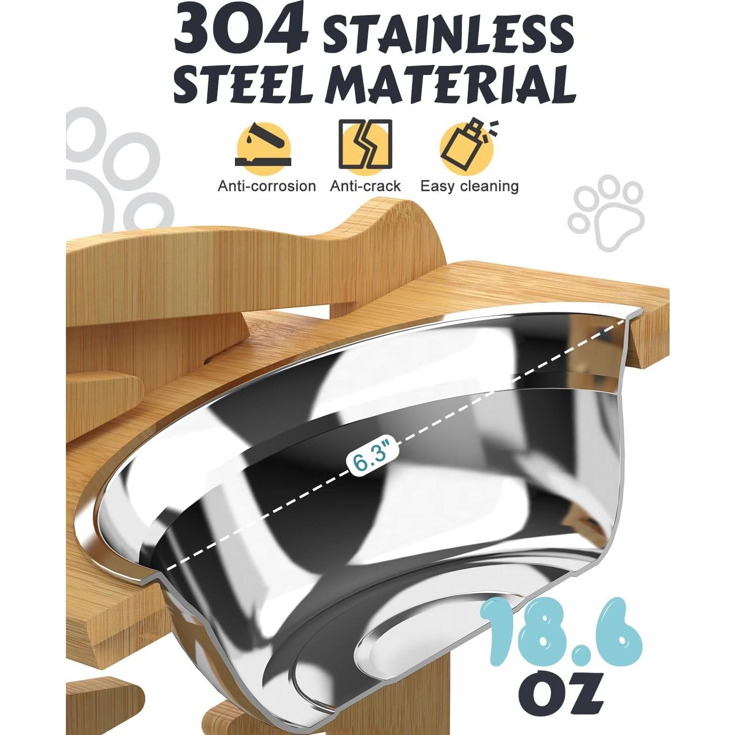 Cuencos Elevados Ajustables Jovrun para Perros y Gatos Pequeños