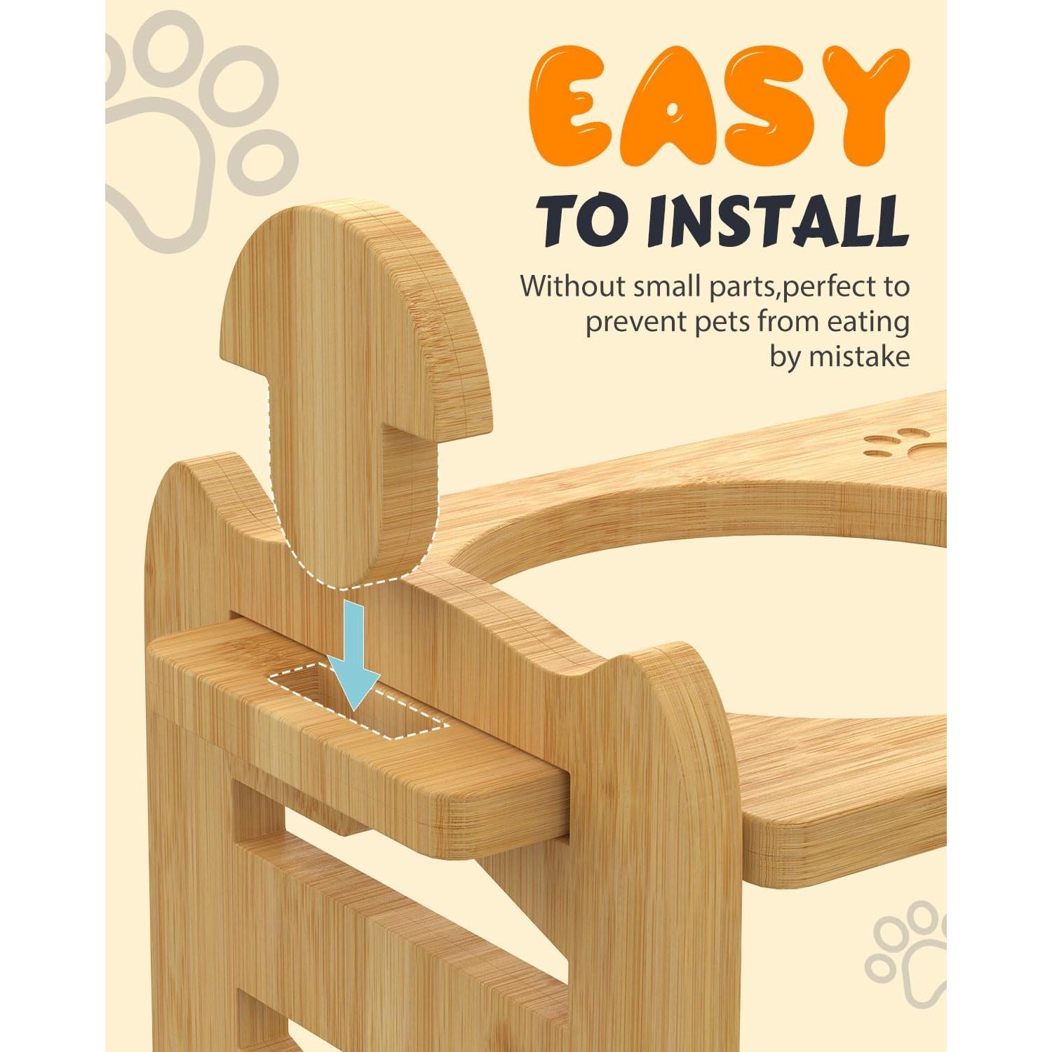 Cuencos Elevados Ajustables Jovrun para Perros y Gatos Pequeños