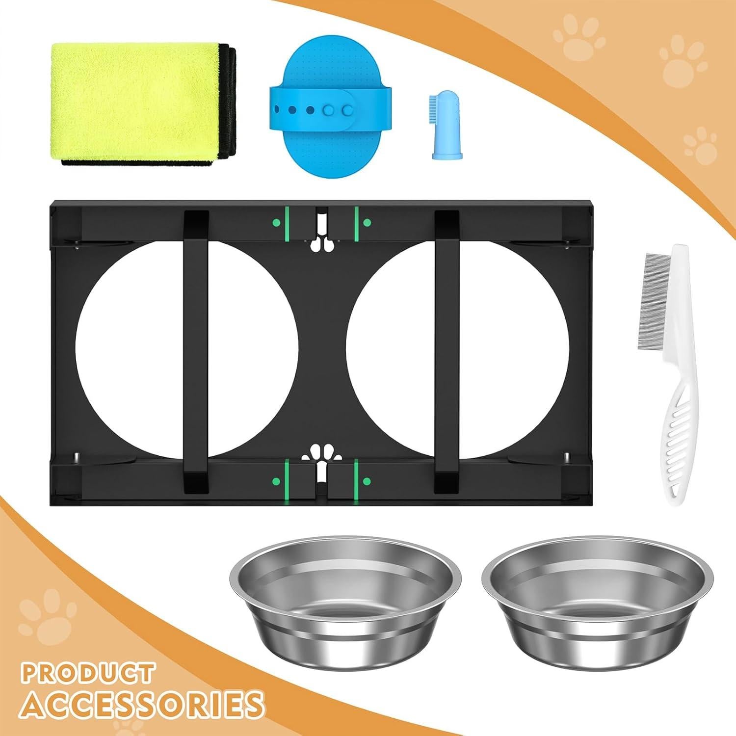 Cuencos Elevados para Perros Enayplon con 2 Cuencos de Acero