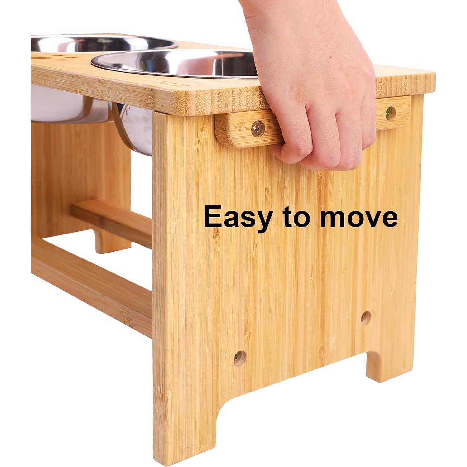 Soporte Elevado para Perros WYHTB con 2 Cuencos Acero 44.6cm