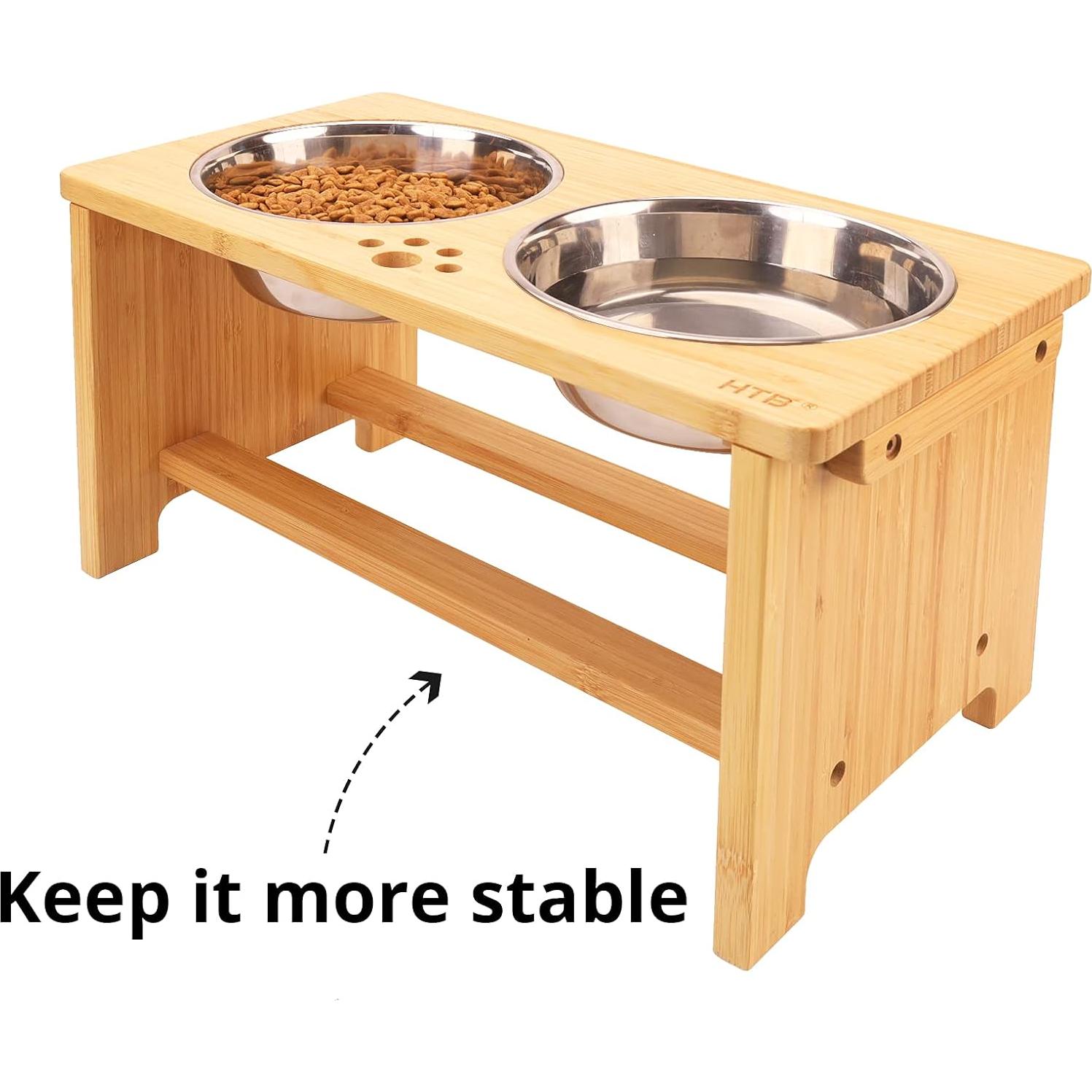 Soporte Elevado para Perros WYHTB con 2 Cuencos Acero 44.6cm