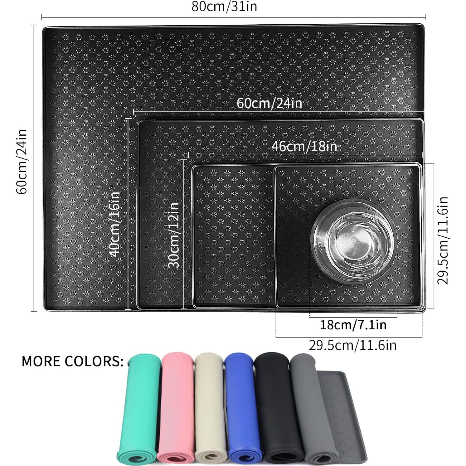 Alfombrilla de Silicona Ptlom para Mascotas 80x60 cm Negra