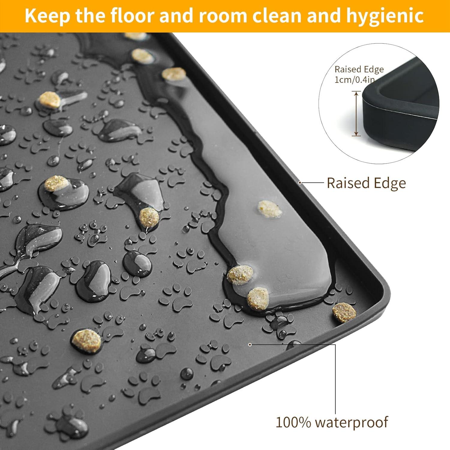 Alfombrilla de Silicona Ptlom para Mascotas 80x60 cm Negra