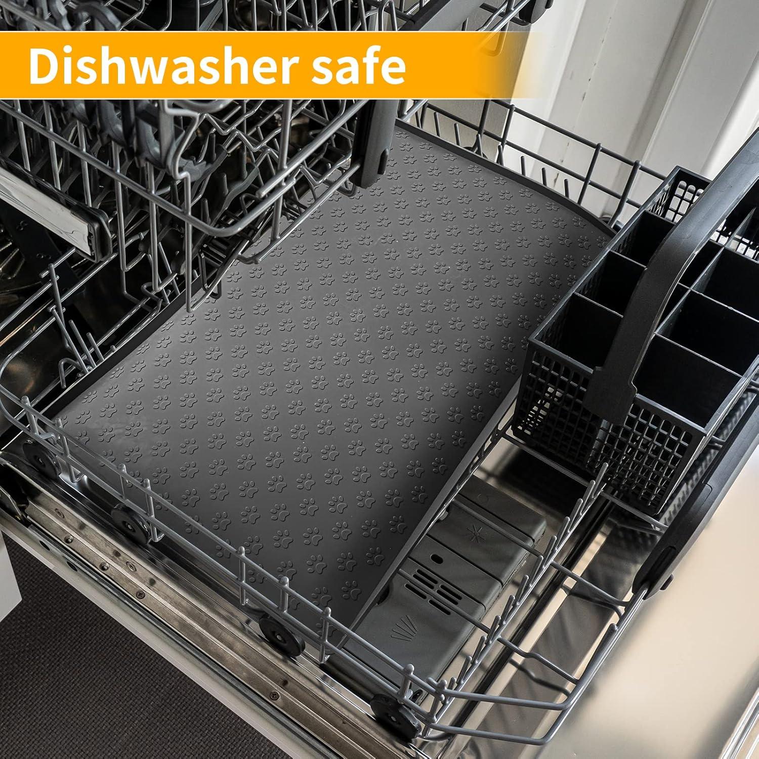 Alfombrilla de Silicona Ptlom para Mascotas 80x60 cm Negra