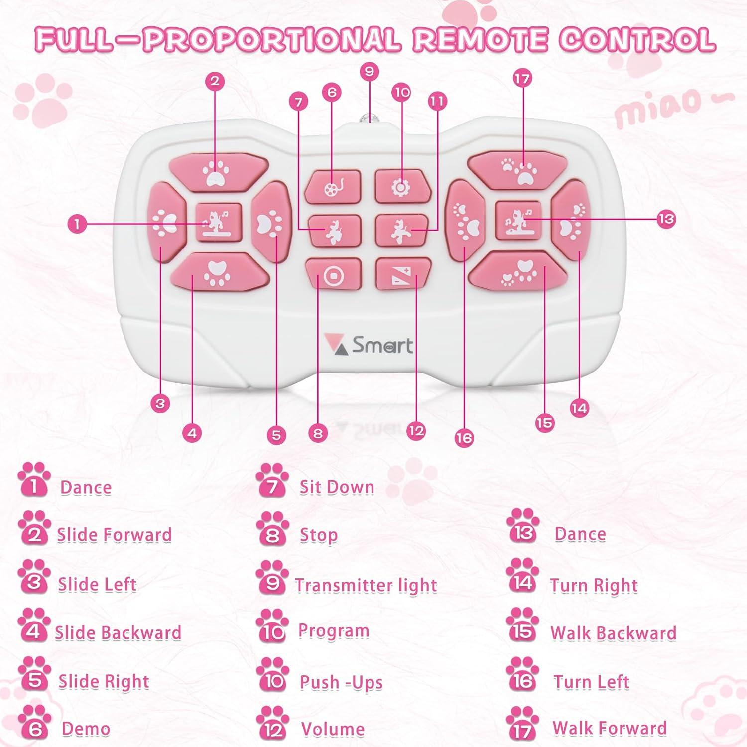Gato Robot Control Remoto Hitish Programable con LED