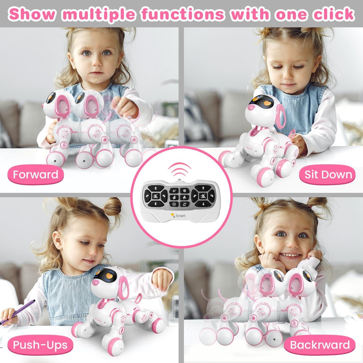 Robot Perro FUUY Control Remoto Programable 0.86 kg Rosa