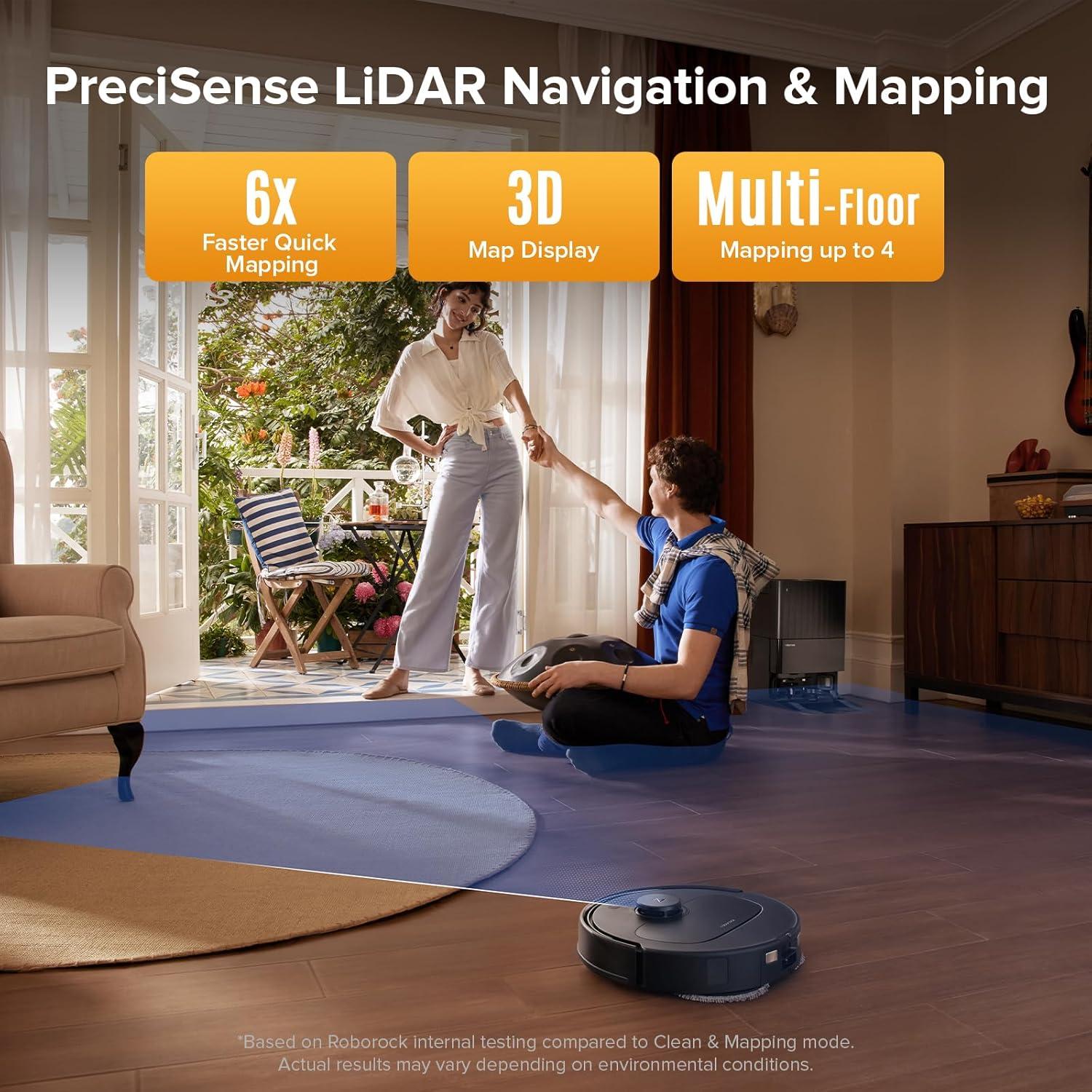 Roborock QV 35S Robot Aspiradora y Mopa 10,000Pa Negro