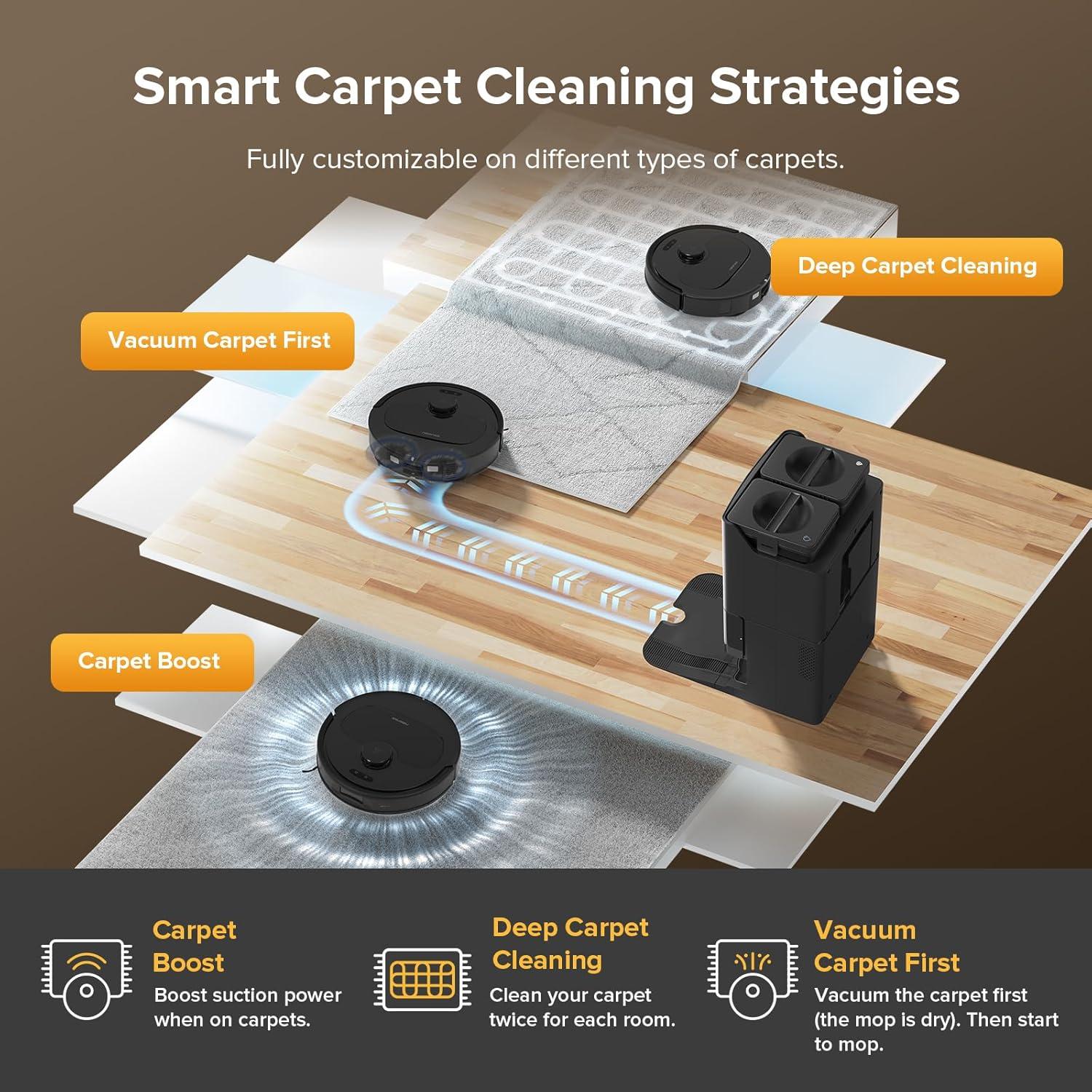 Roborock QV 35S Robot Aspiradora y Mopa 10,000Pa Negro