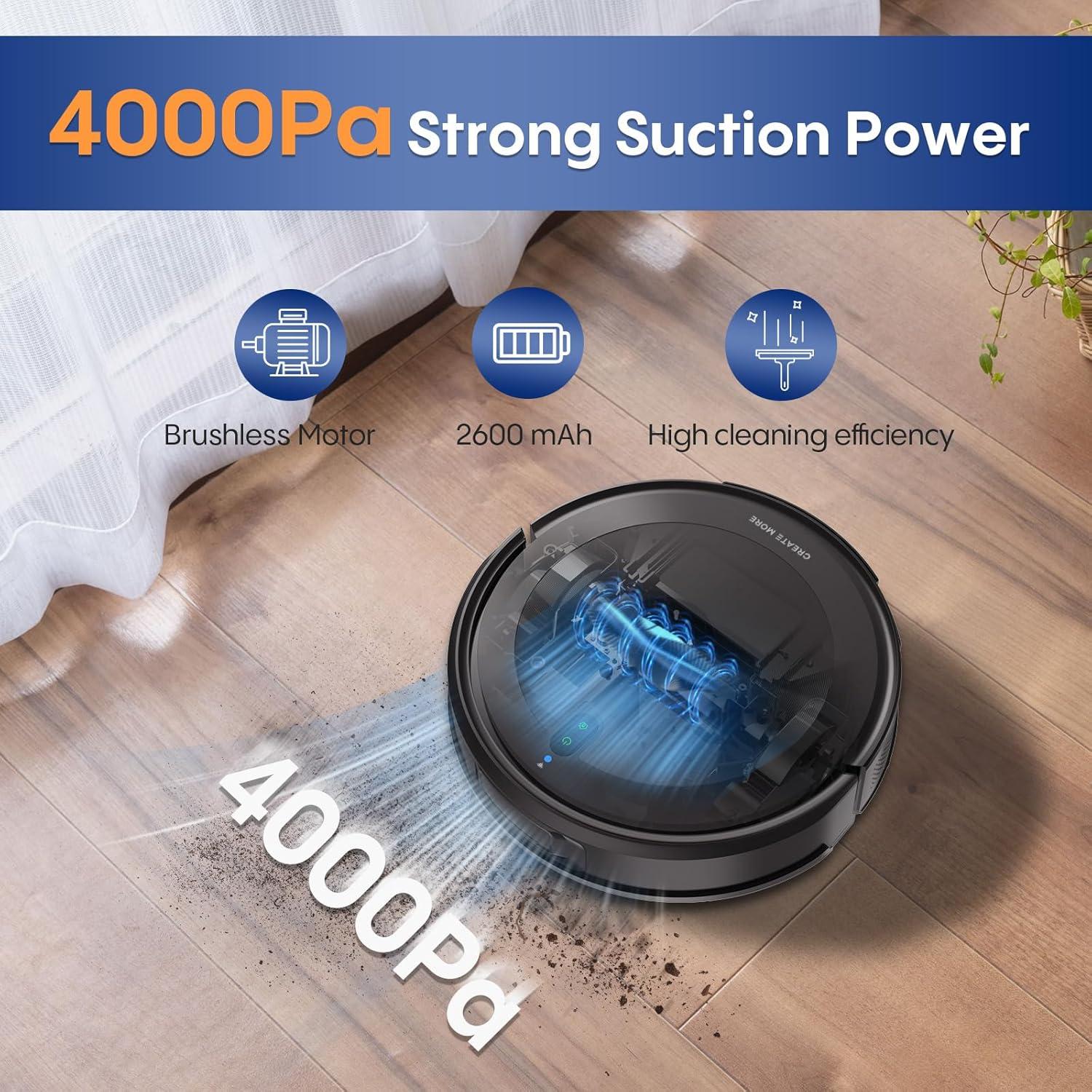 Robot Aspiradora y Mopa Bagotte BL20, 4000Pa, Navegación LiDAR