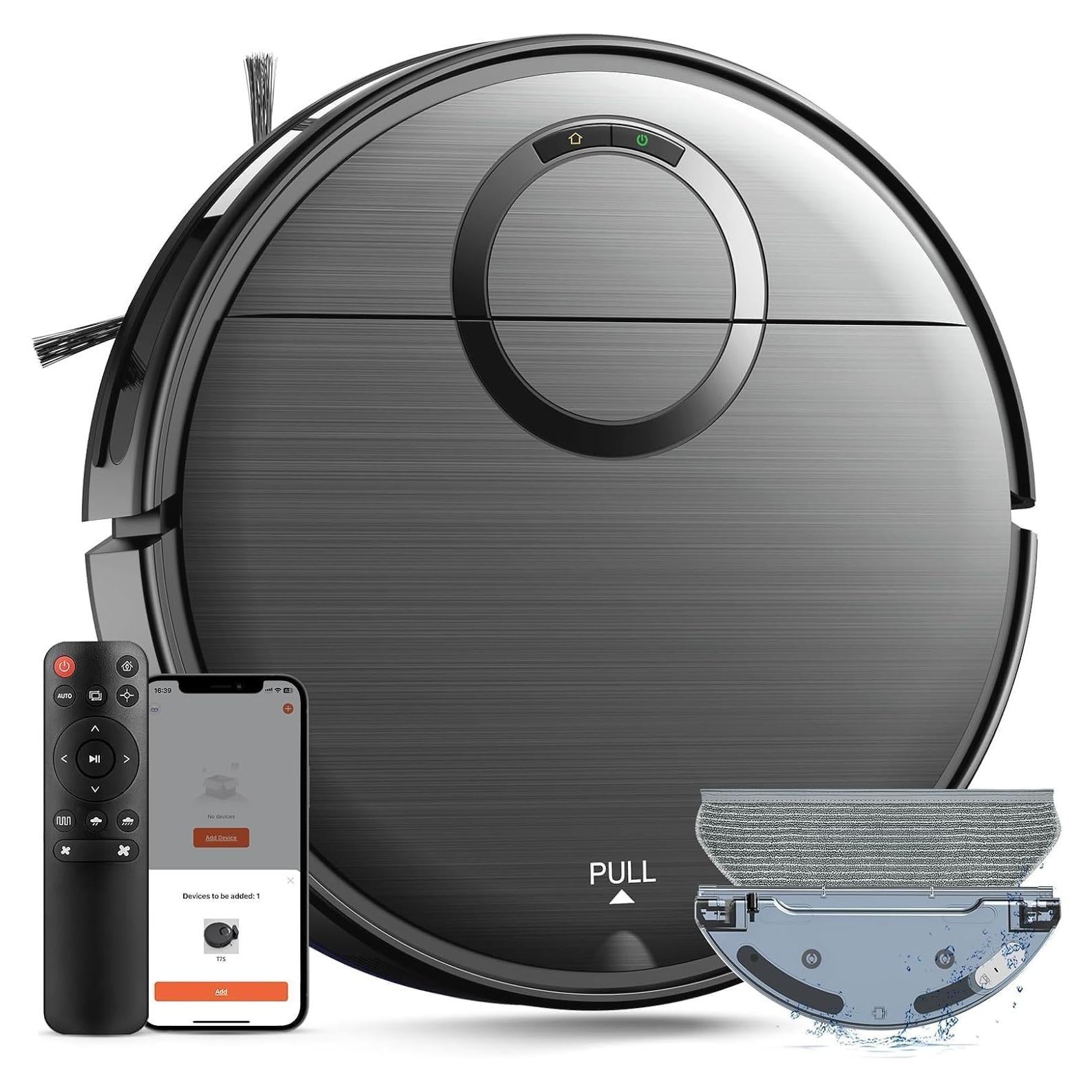 Aspiradora Robot MAMNV T7S 2 en 1 con Control Remoto y App