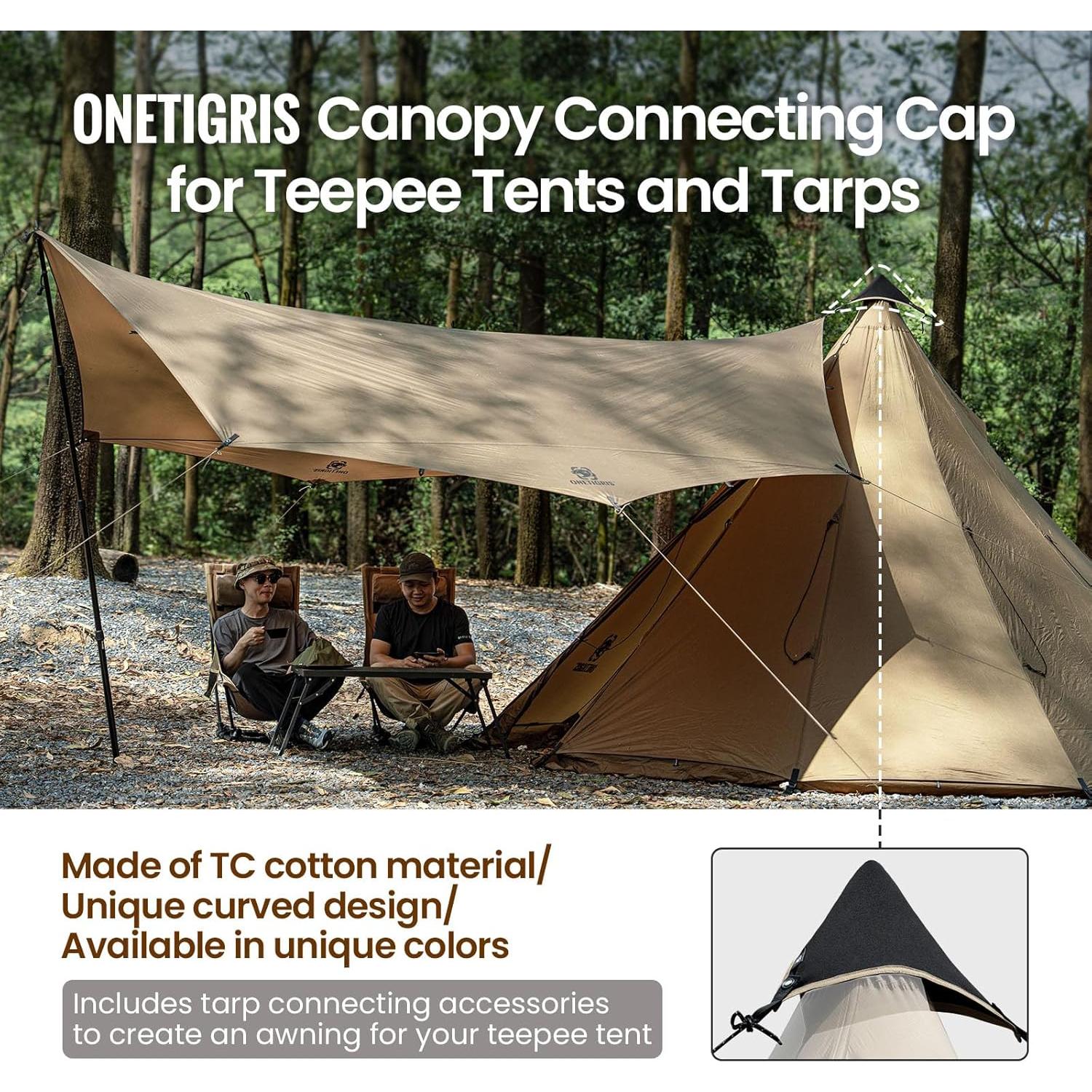 Tapa de Conexión OneTigris CE-TMZ01-BK para Tienda Tipi