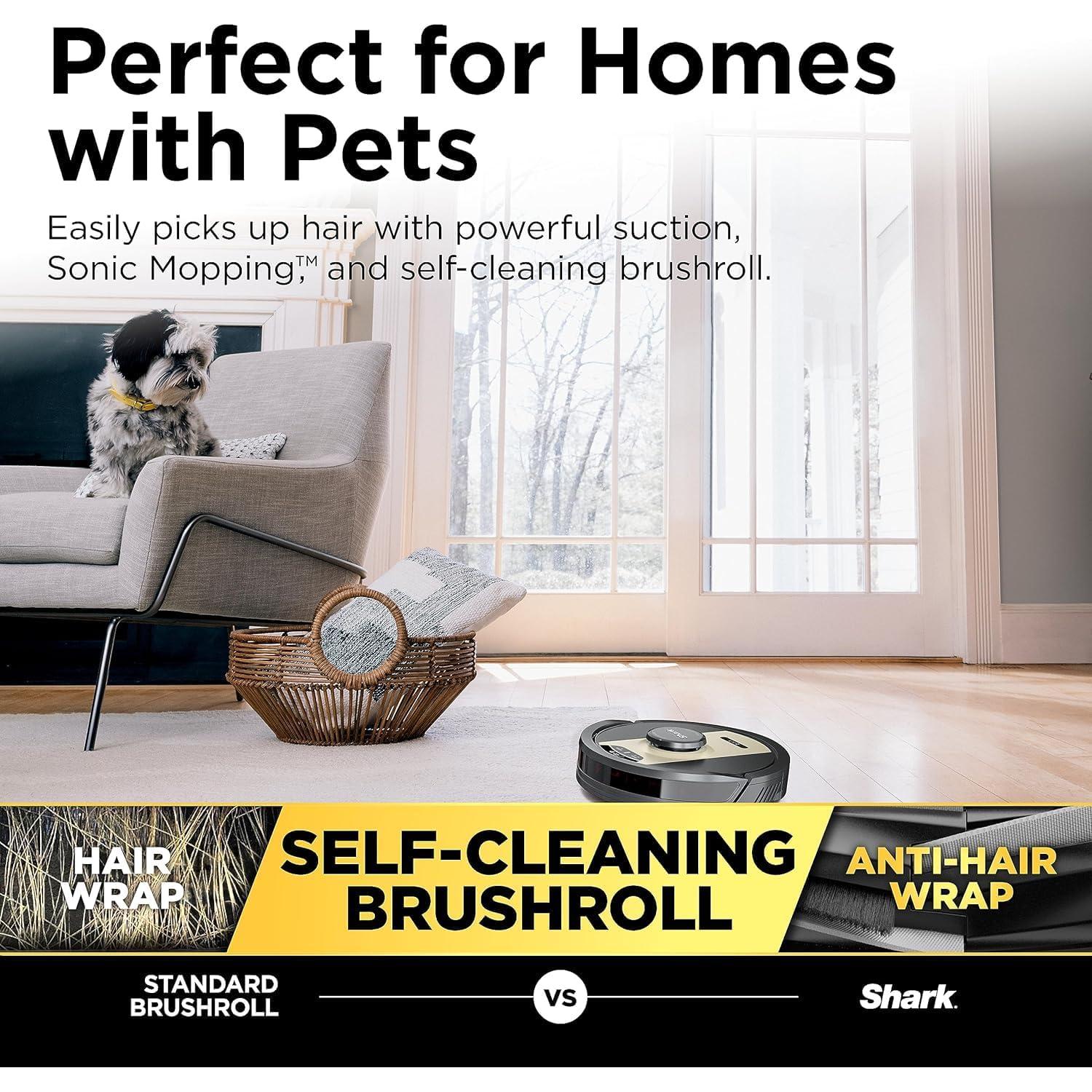 Aspiradora Robot Shark IQ 2-en-1 con Mopa Sónica, Negro/Dorado