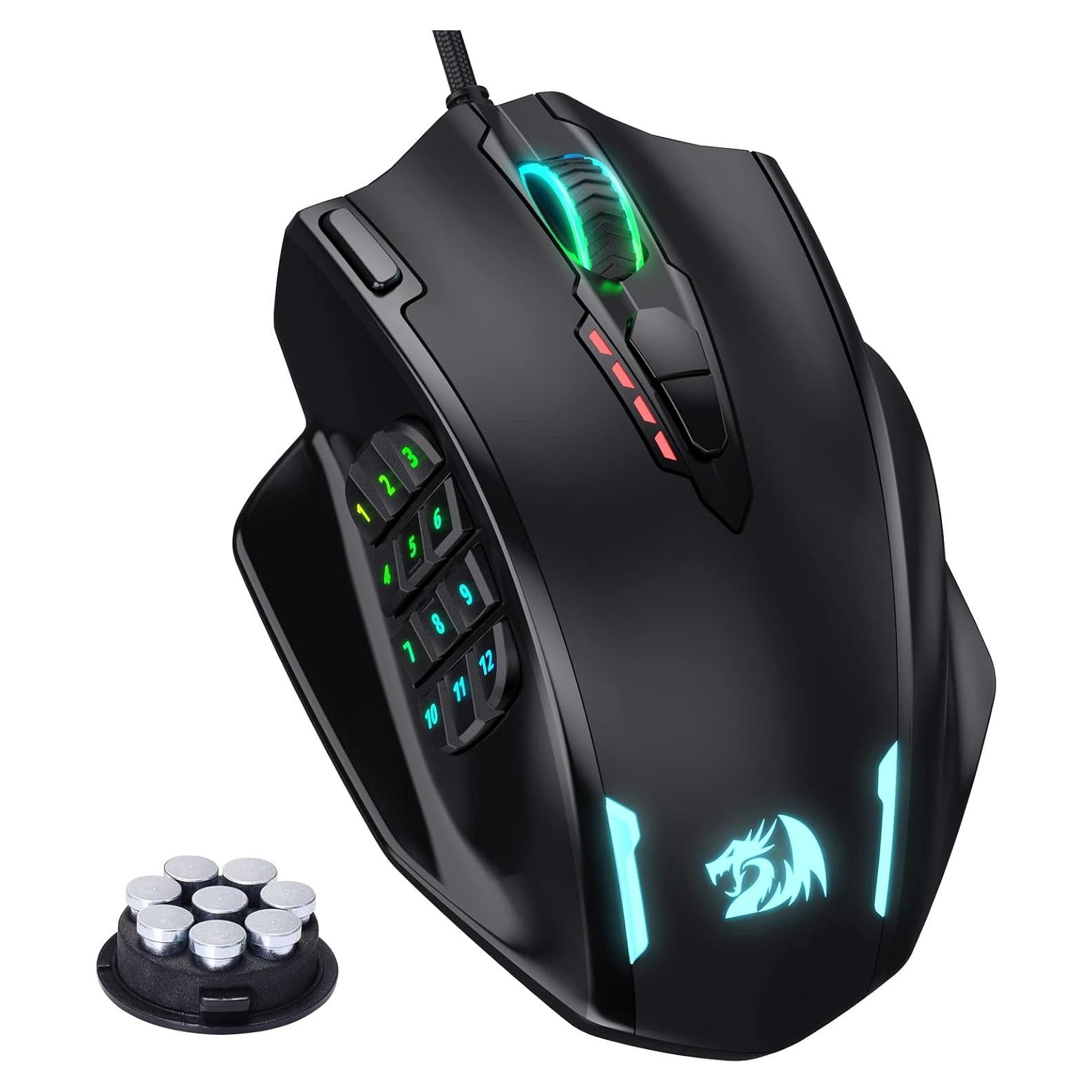 Redragon M908 Ratón Gaming Óptico RGB 12400 DPI Negro