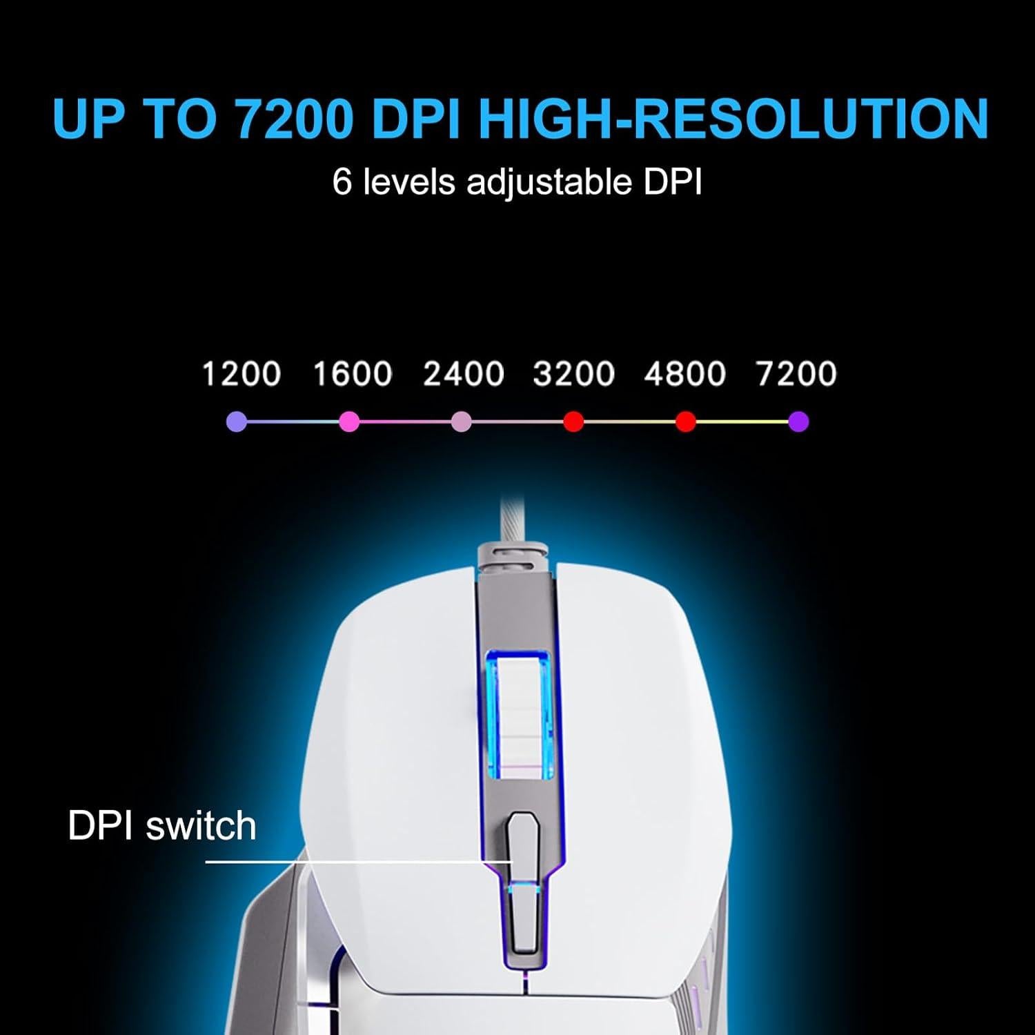 Ratón Gaming FOXXRAY BM-88, 7200 DPI, RGB, 7 Botones