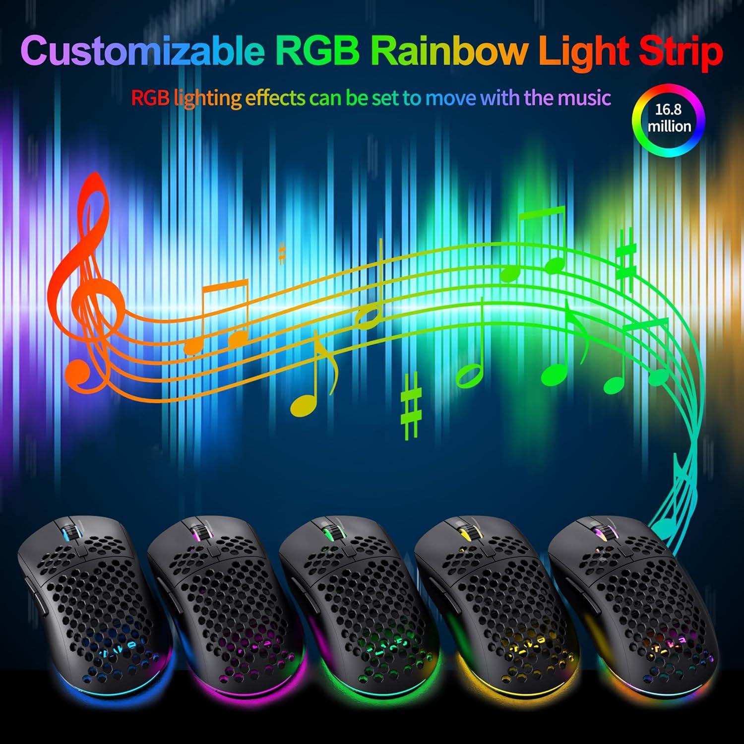 Ratón Gaming TMKB M1SE Ultraligero 75g RGB 12800DPI