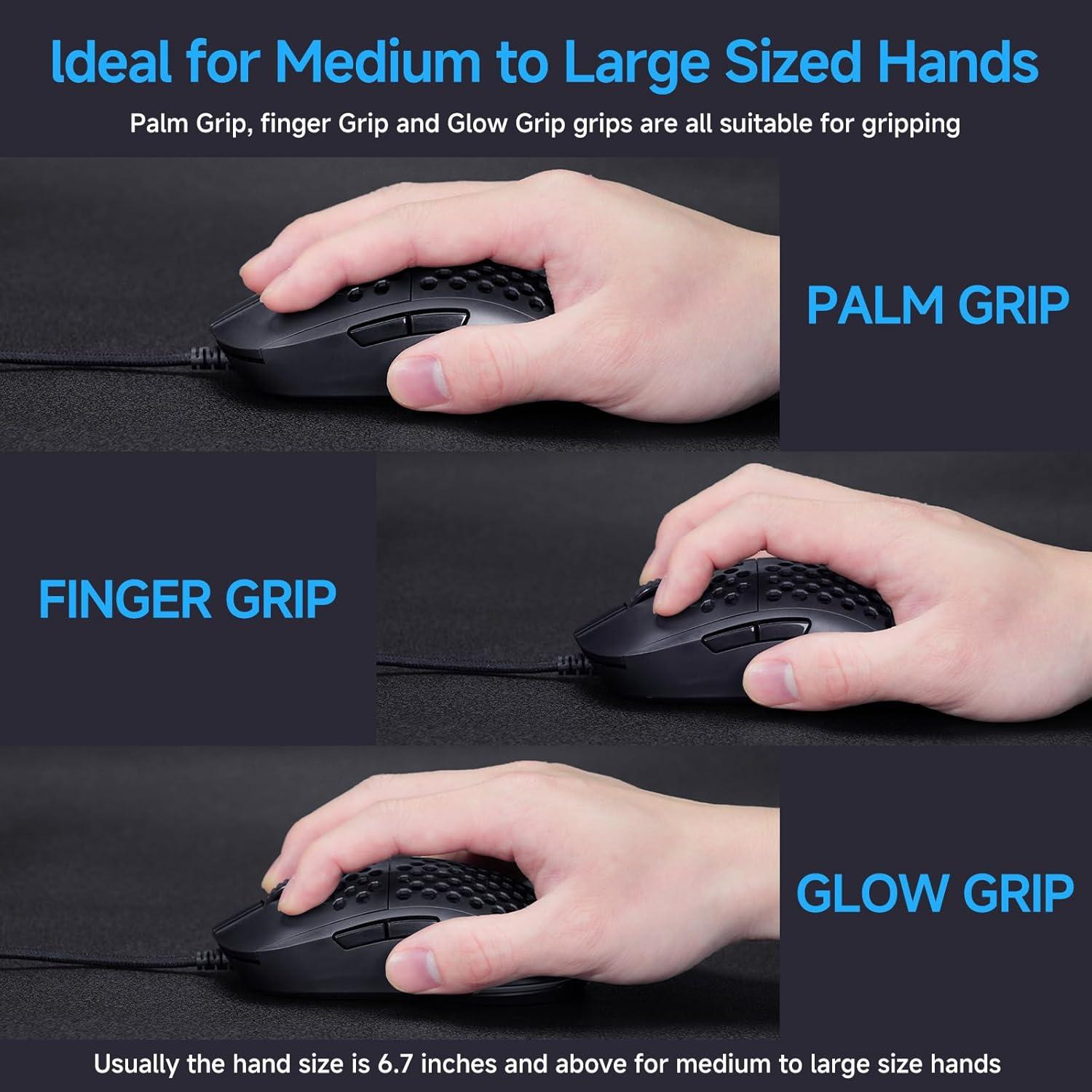 Ratón Gaming TMKB M1SE Ultraligero 75g RGB 12800DPI