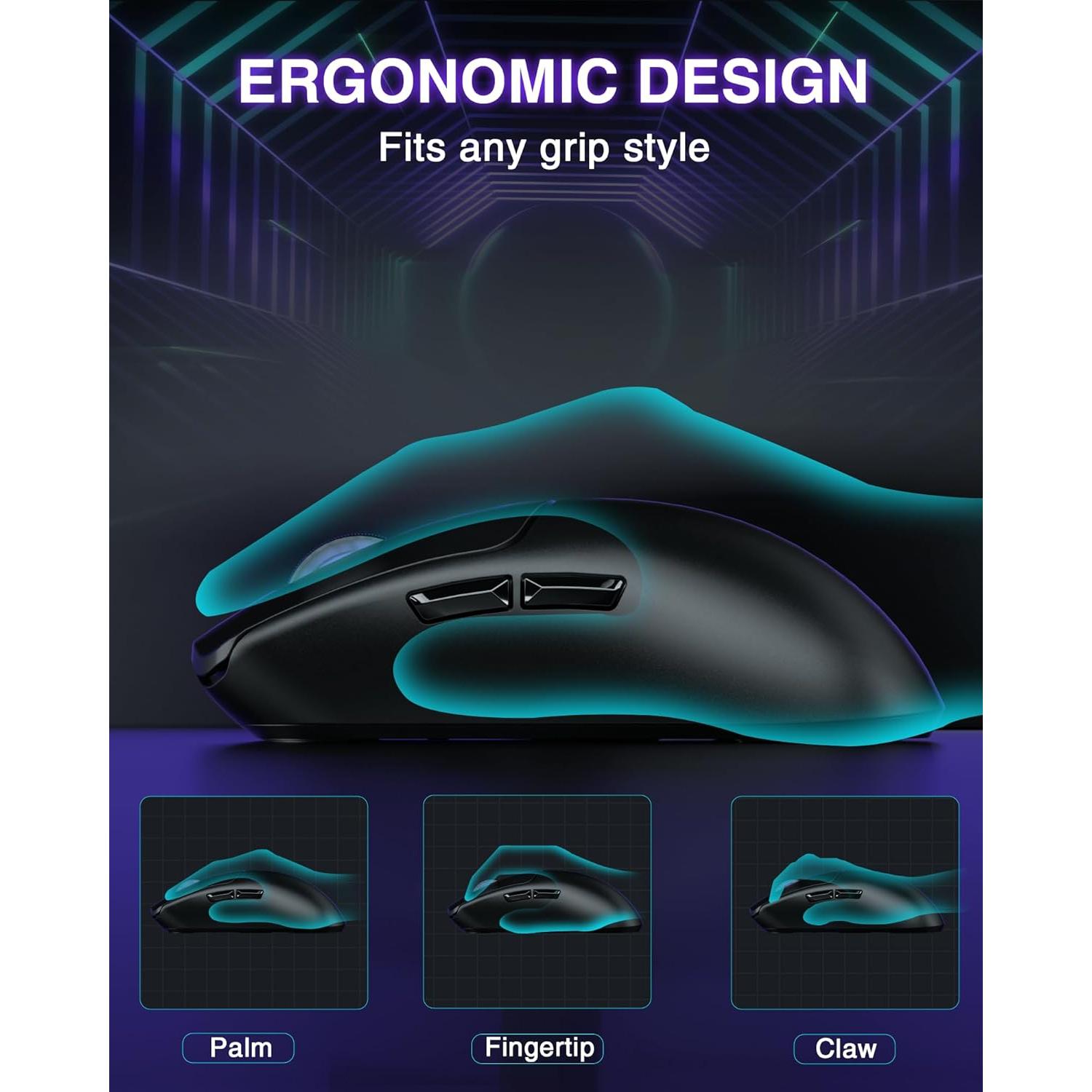 Ratón Gaming Inalámbrico AULA SC580 12000 DPI Ergonómico