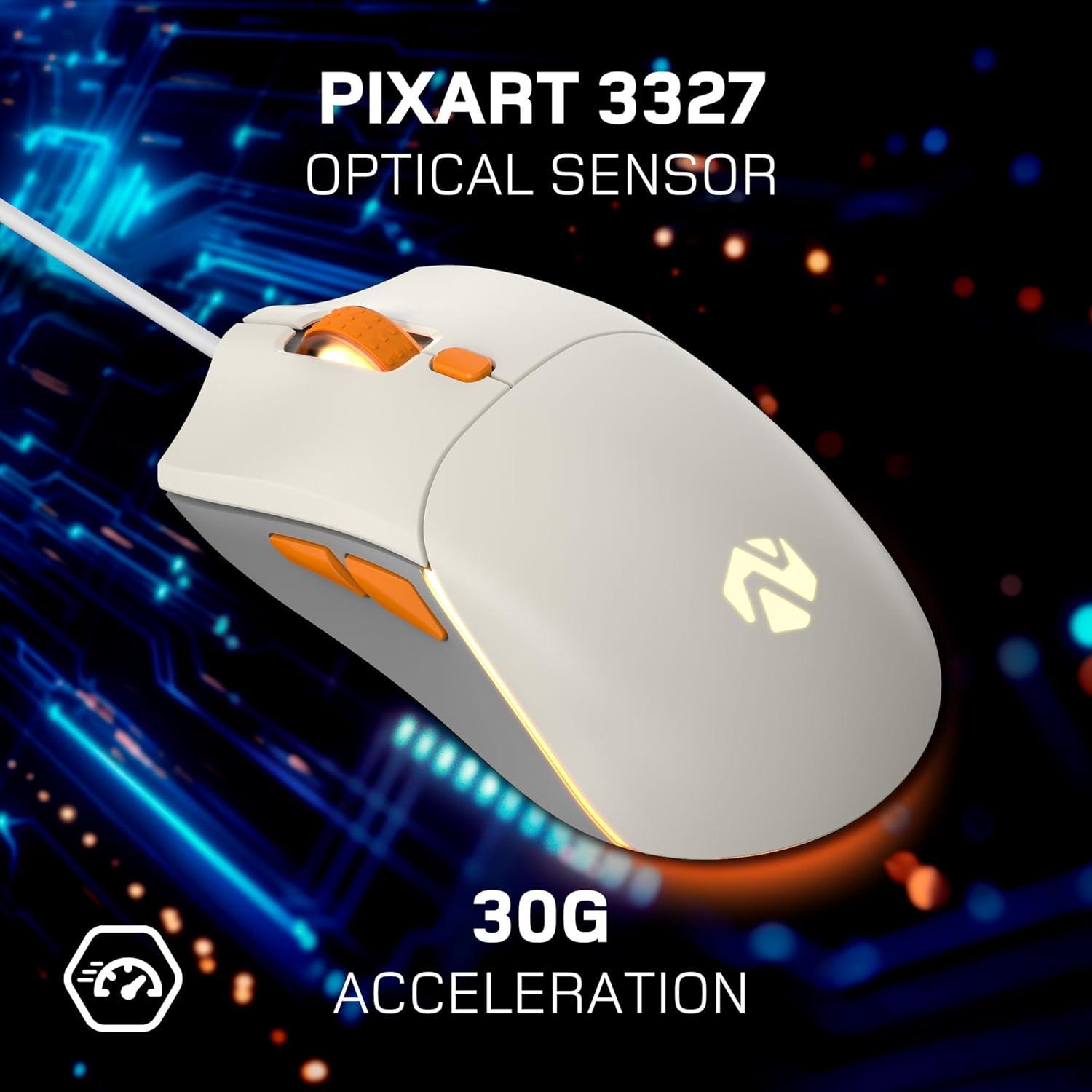 Ratón Gaming con Cable Basekamp EVO RGB Sensor Pixart