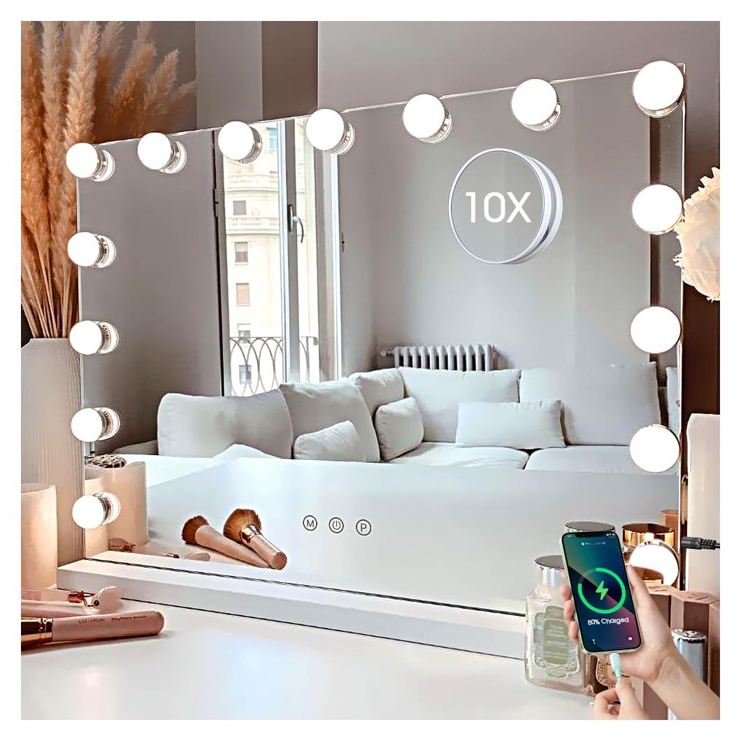 Espejo de Tocador Kottova con Luces LED 58.4x45.7 cm