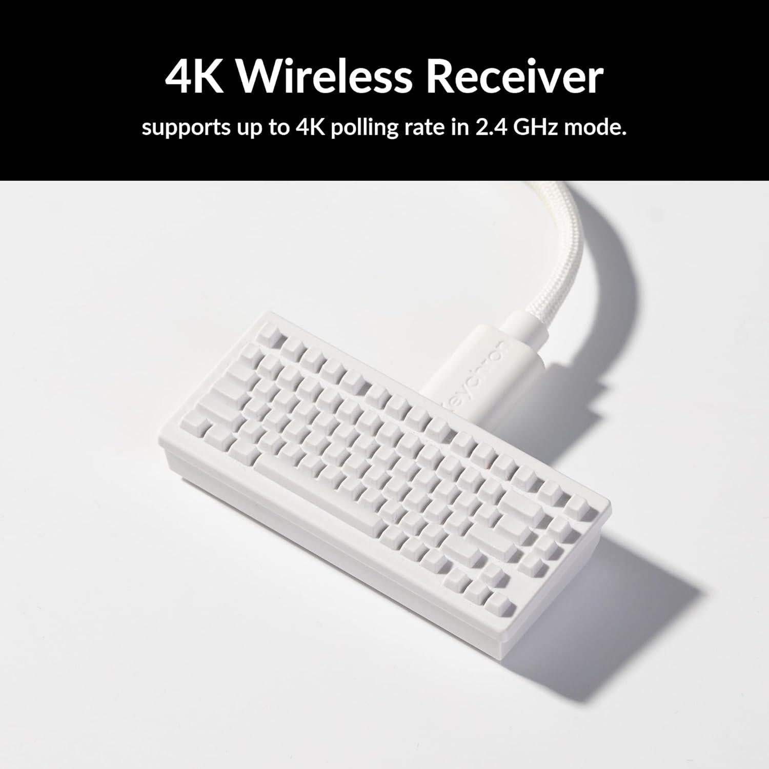 Ratón Óptico Inalámbrico Keychron M3 Mini 4K Blanco 55g