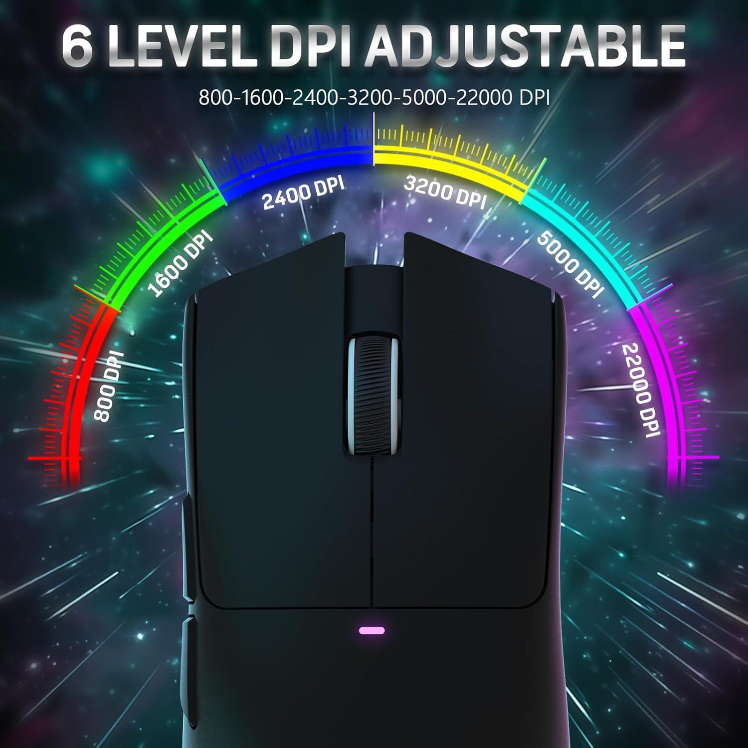 Ratón Gaming Inalámbrico Attack Shark X11 22000 DPI Negro