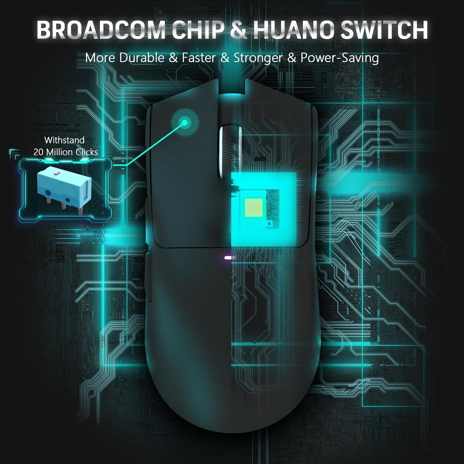 Ratón Gaming Inalámbrico Attack Shark X11 22000 DPI Negro