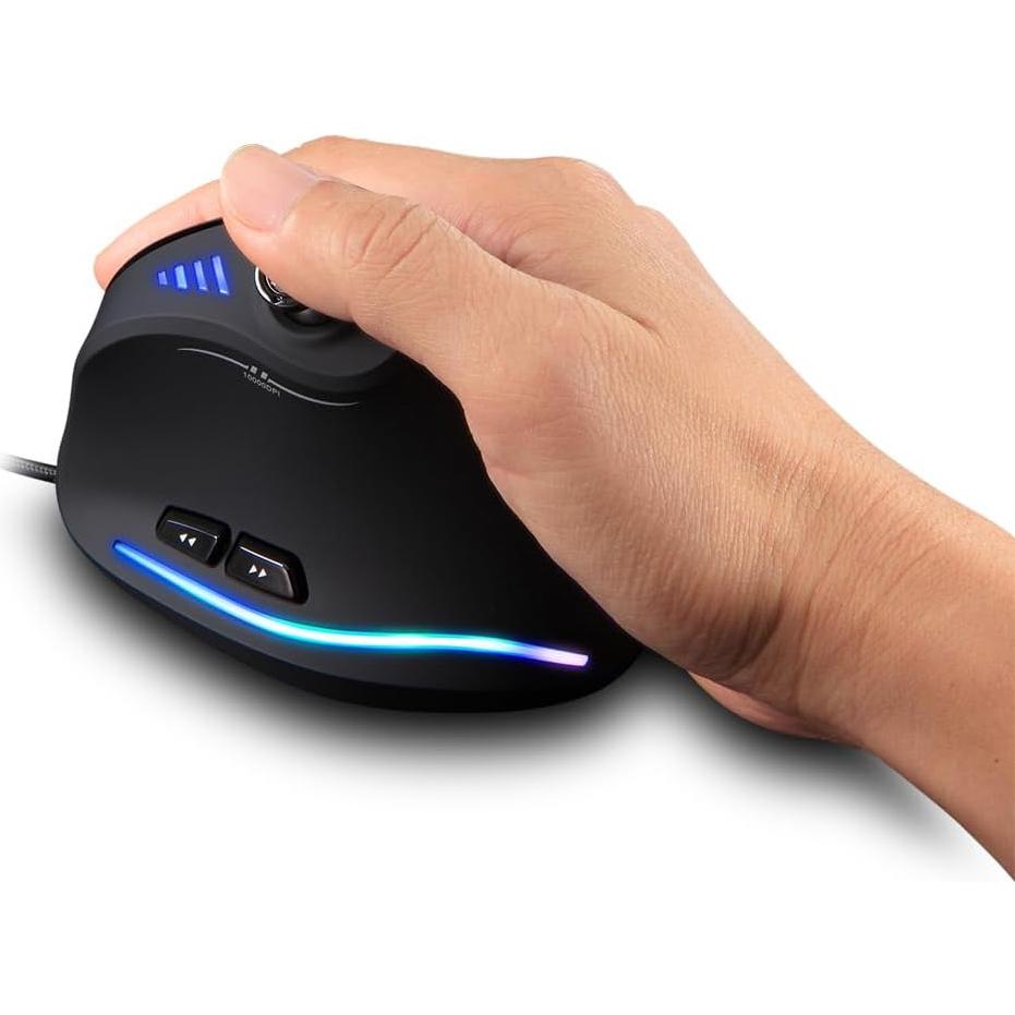 Mouse Ergonómico Vertical Zelotes C18 10000 DPI RGB USB