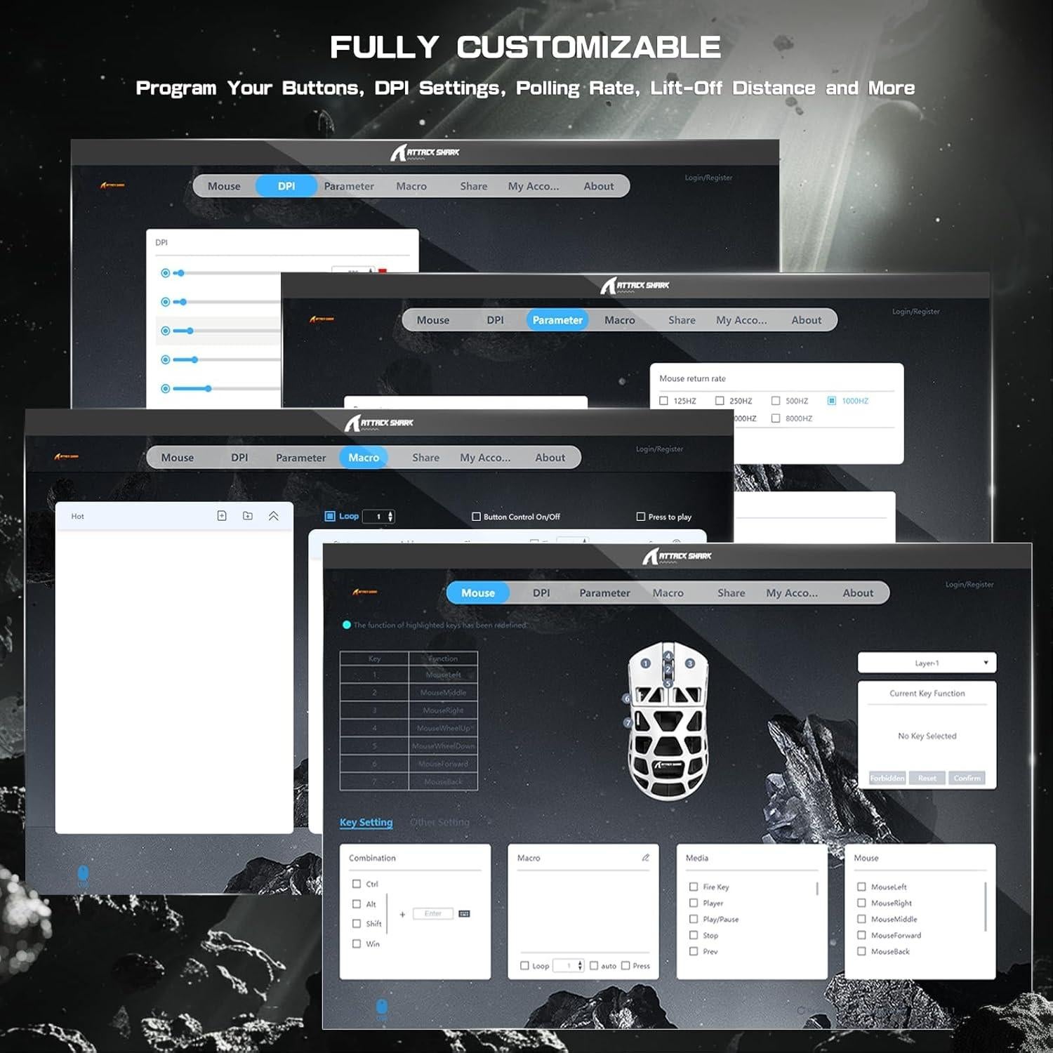 Ratón Gaming Inalámbrico FELICON R3 26K DPI Ultraligero
