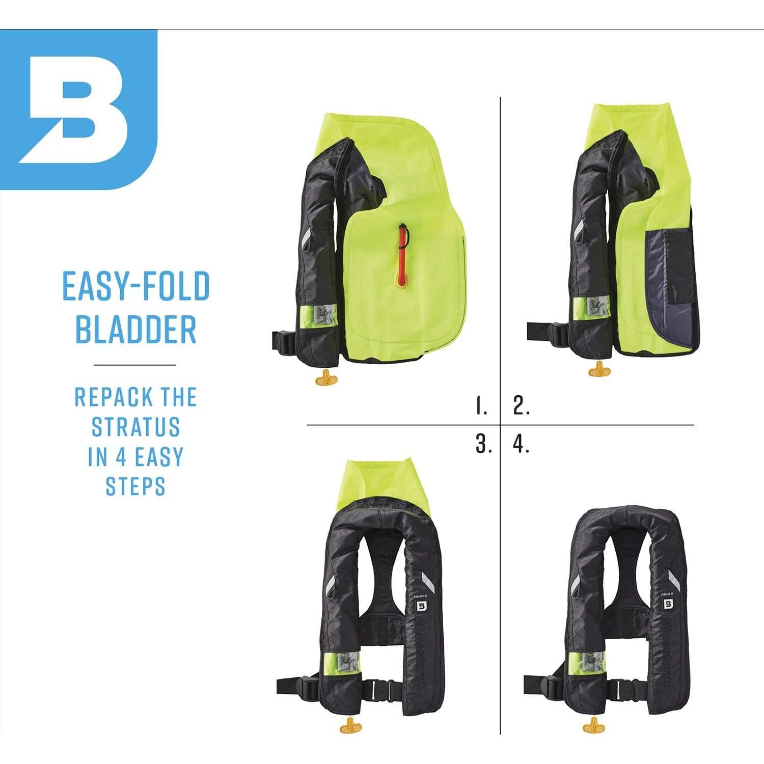 Chaleco Salvavidas Inflable BLUESTORM Stratus 35 Verde