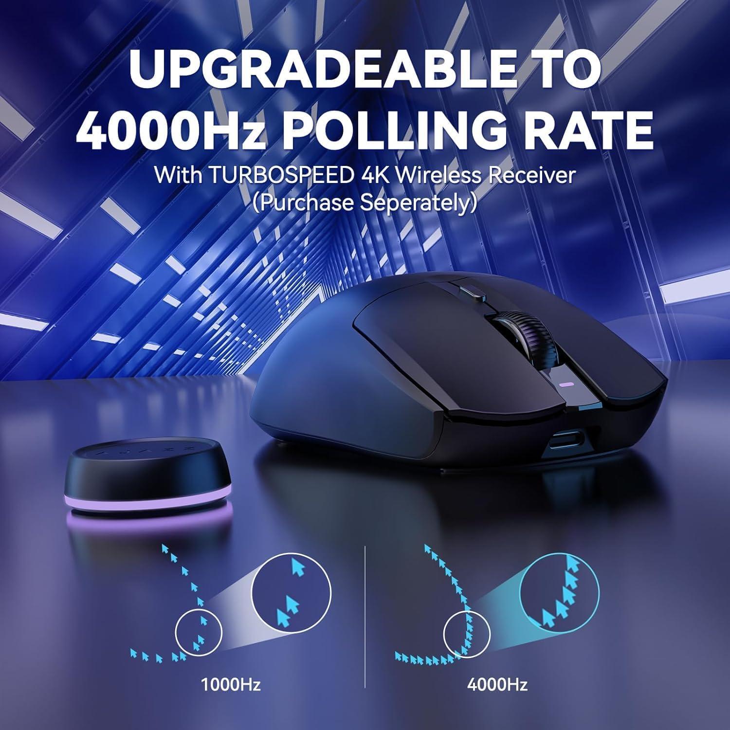 Ratón Inalámbrico A.JAZZ AJ139 G Pro 4K 26000 DPI Negro