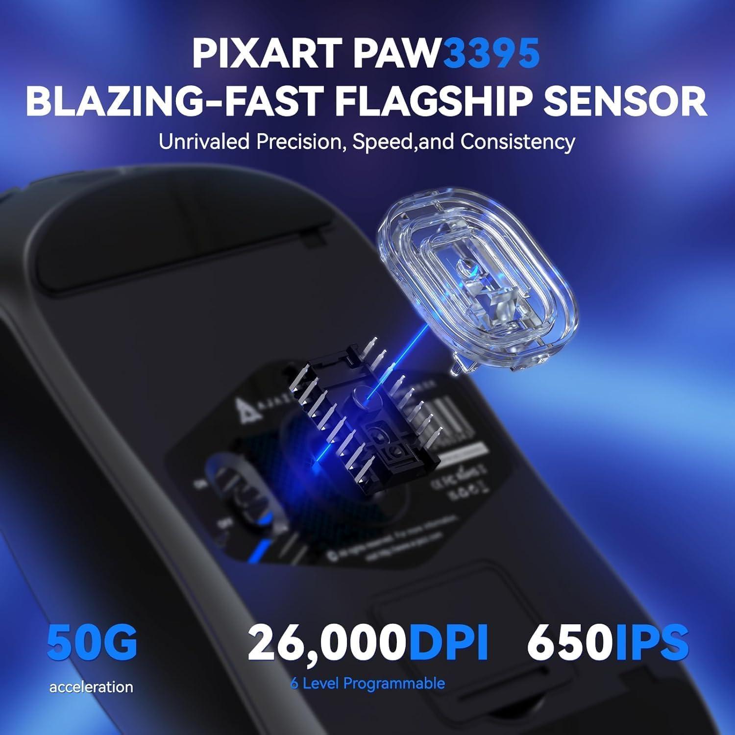 Ratón Inalámbrico A.JAZZ AJ139 G Pro 4K 26000 DPI Negro