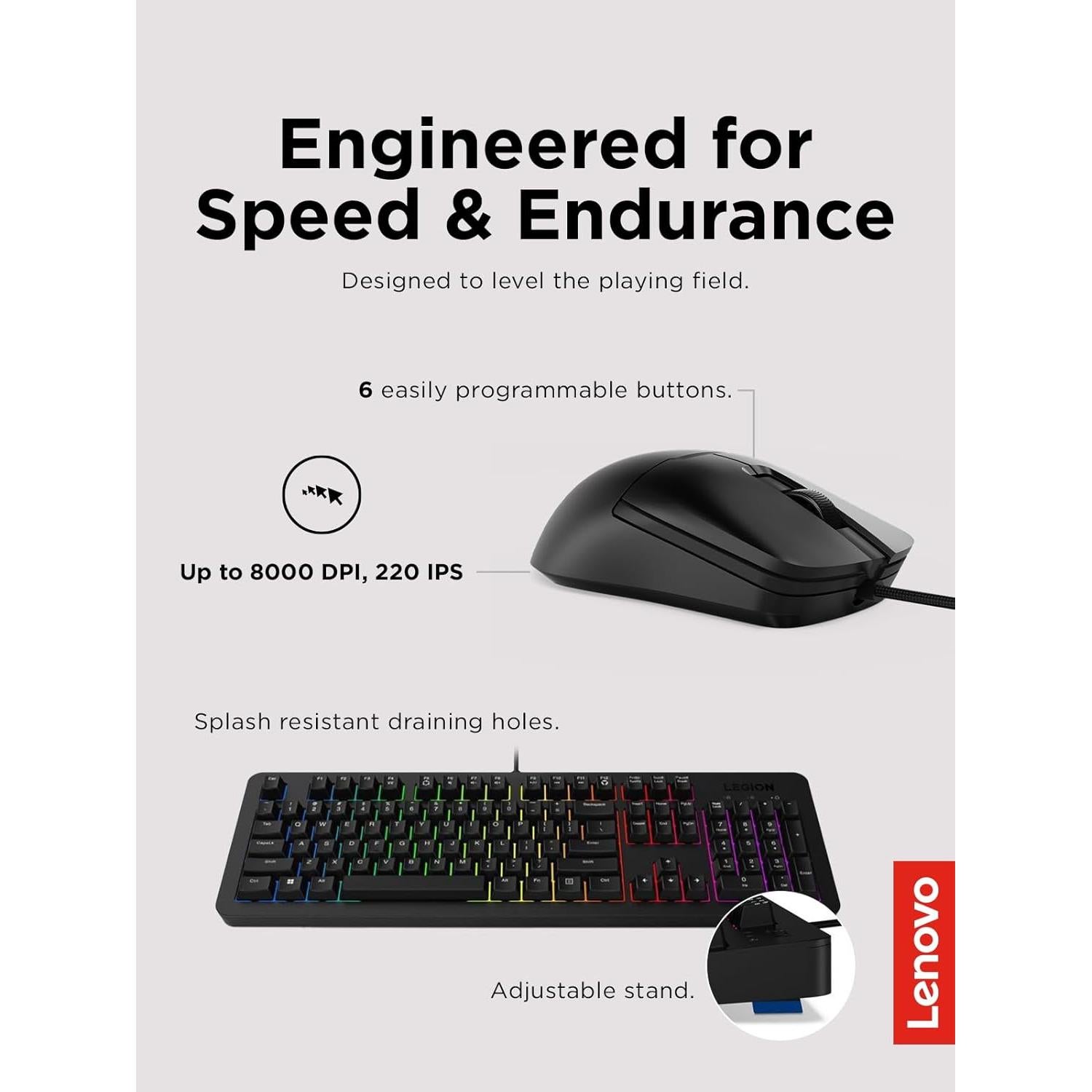 Combo Teclado y Ratón Gaming Lenovo Legion KM310 RGB