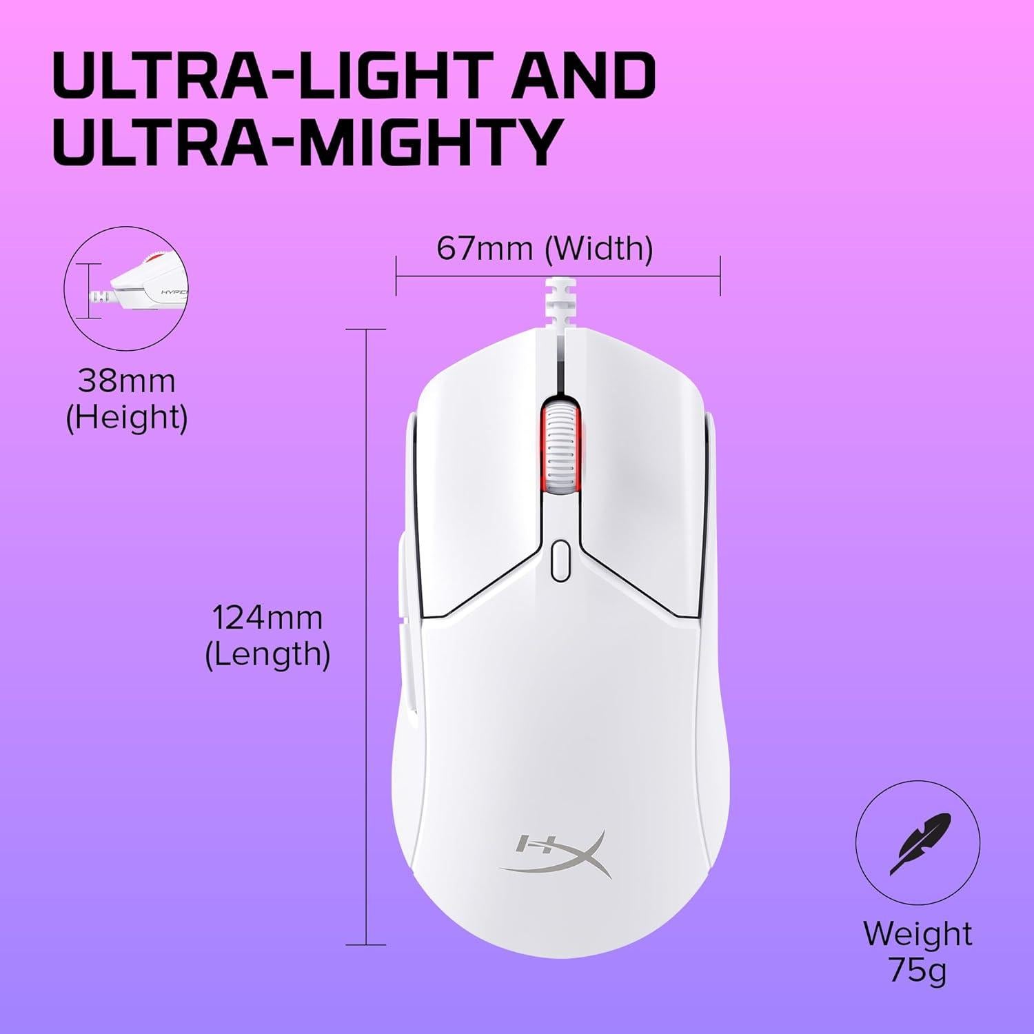 HyperX Pulsefire Haste 2 - Ratón Gaming Con Cable 53g