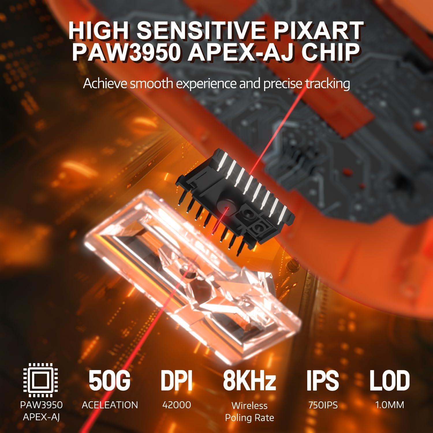 Ratón Gaming Inalámbrico A.JAZZ AJ159APEX 42000DPI RGB