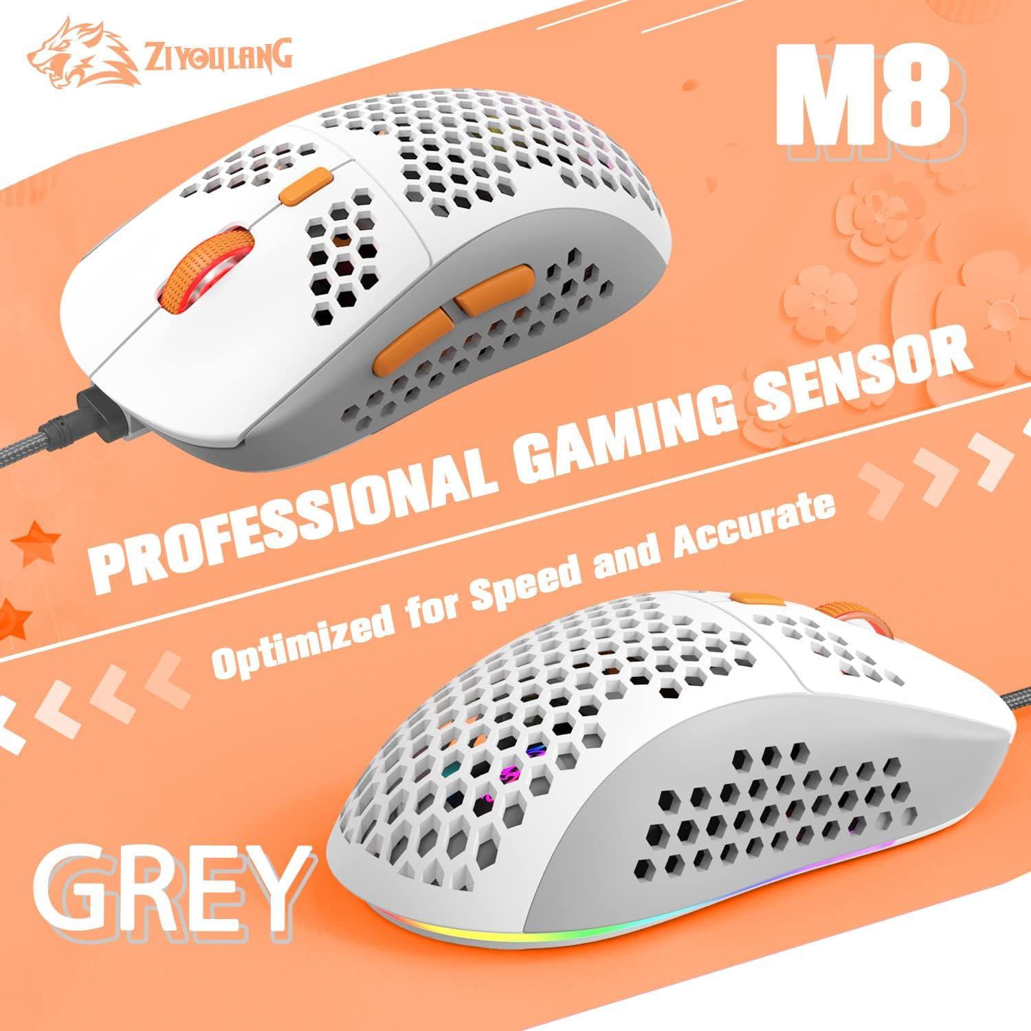 Ratón Gaming ZIYOU LANG Ultraligero 69g RGB 6400DPI