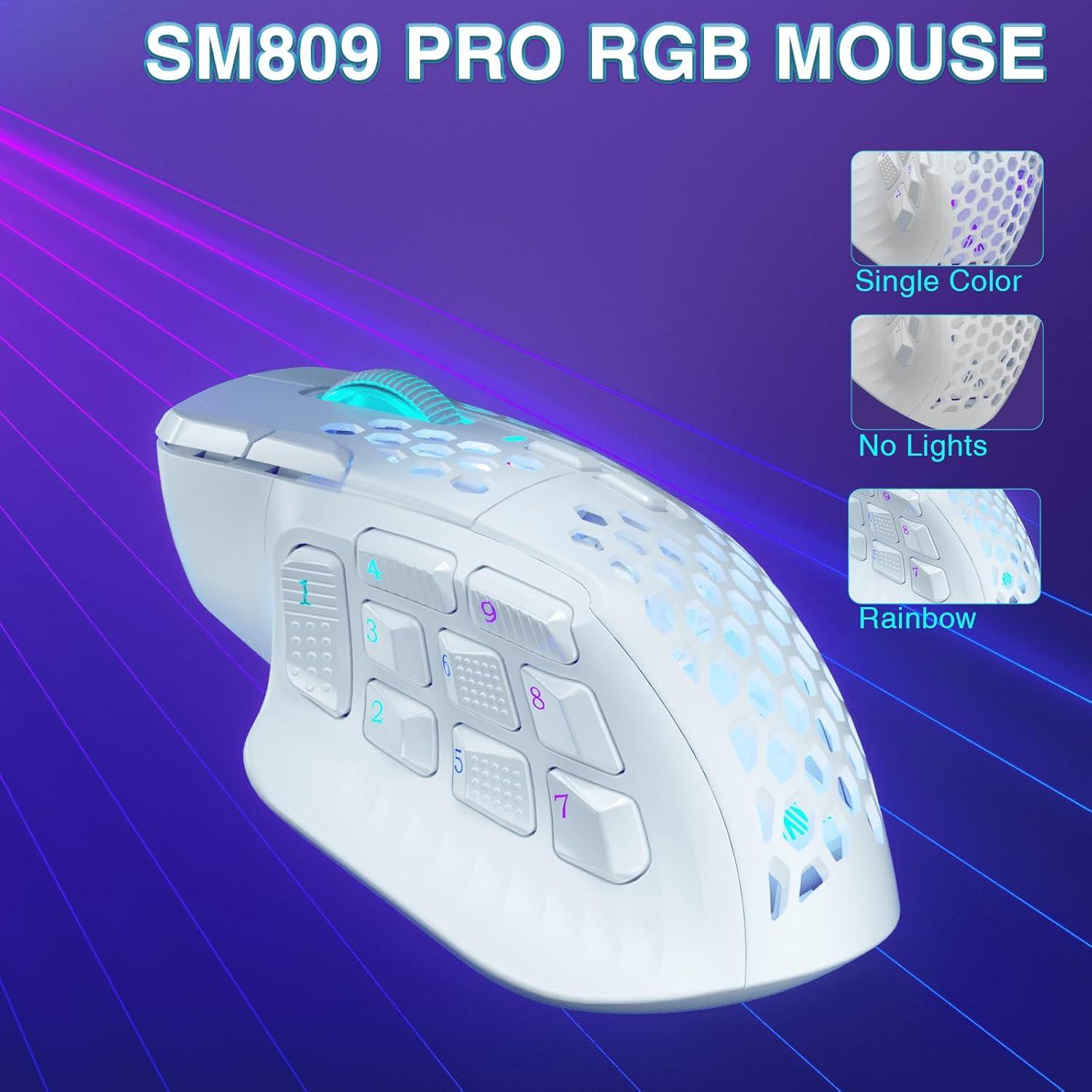 Ratón Gaming Inalámbrico SOLAKAKA SM809 Pro 24000 DPI RGB
