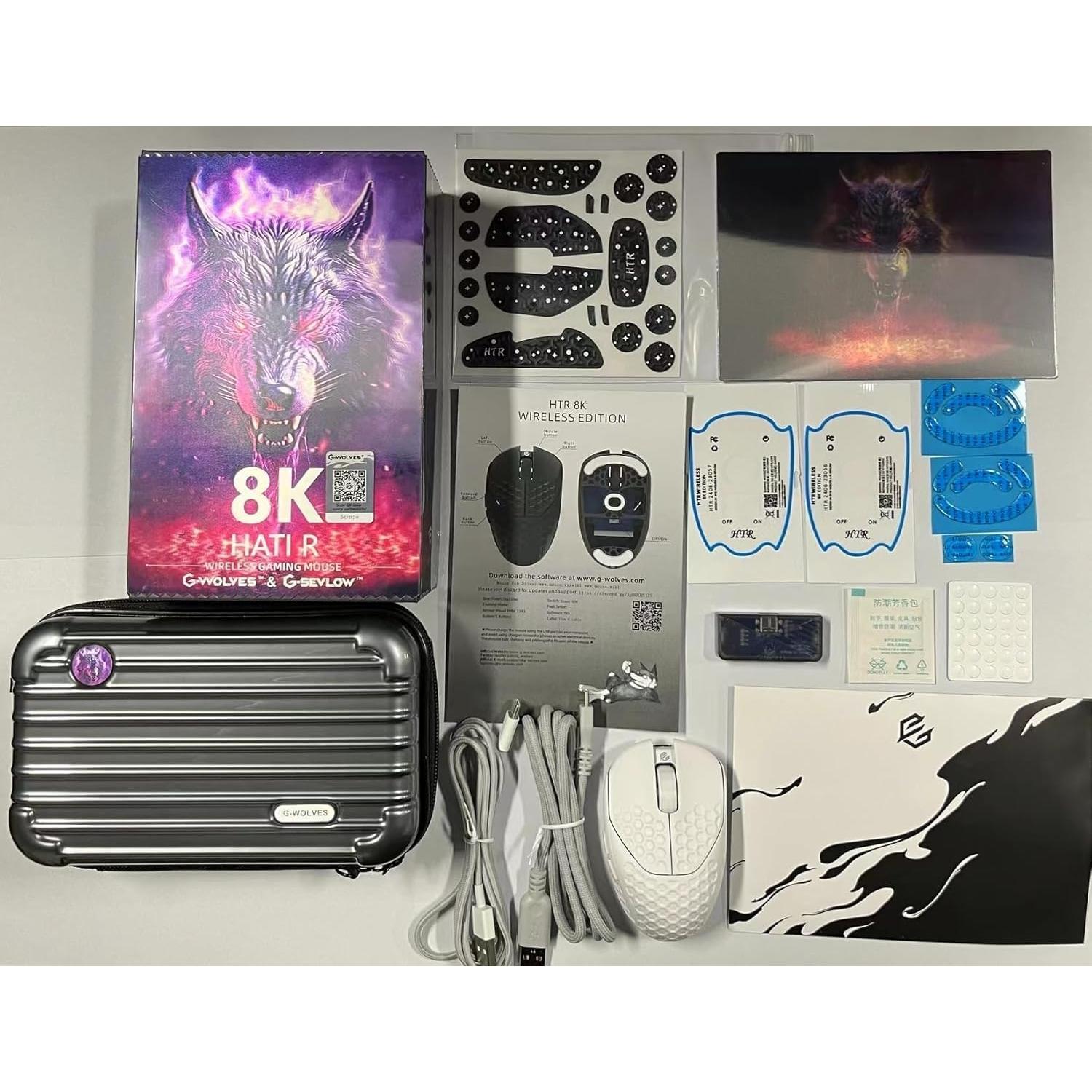 Ratón Gaming Inalámbrico G-Wolves HTR 8K Blanco 28g