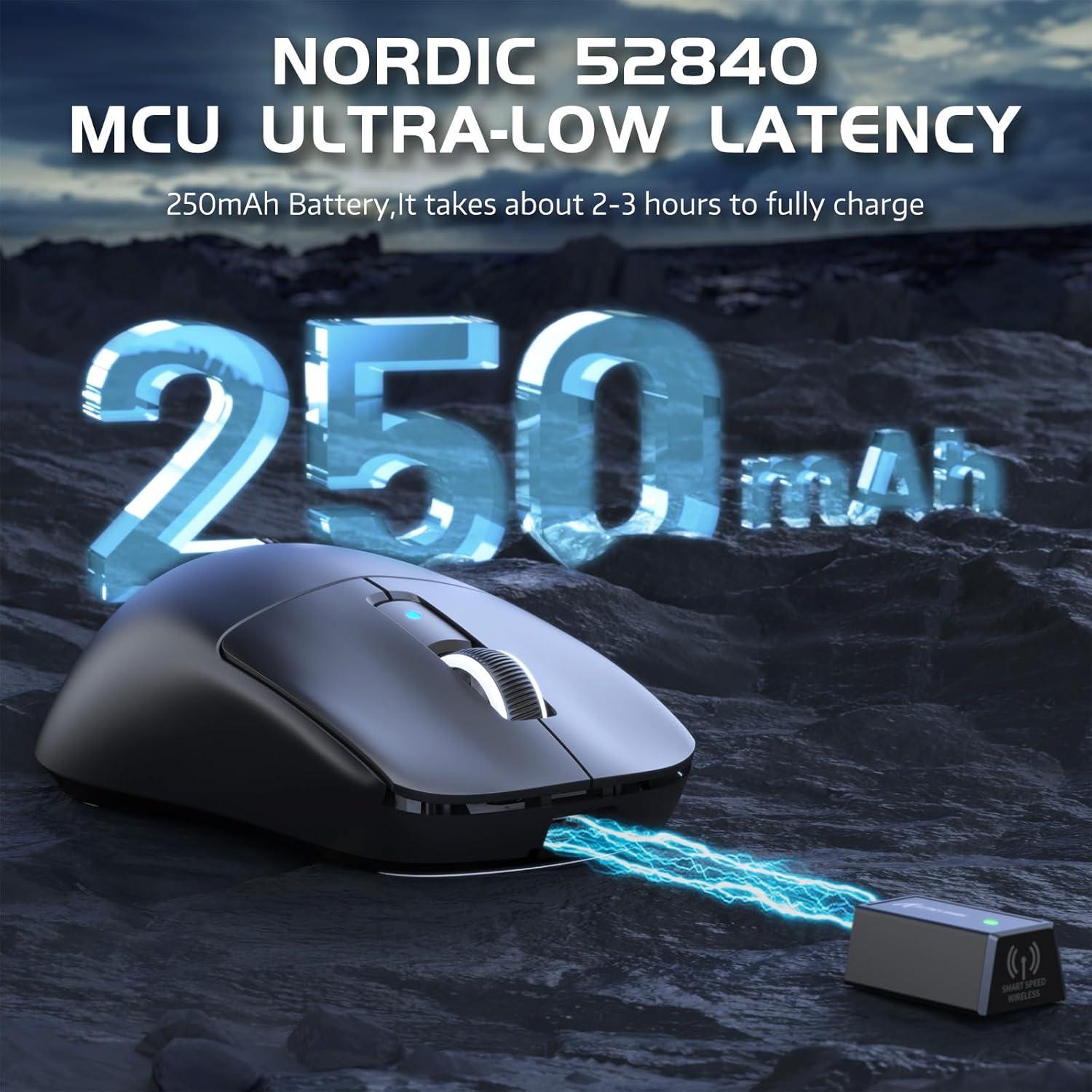 Ratón Gaming Inalámbrico Attack Shark R6 39g Negro