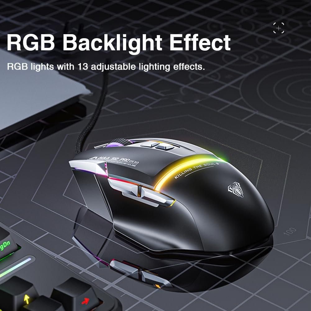 Ratón Gaming AULA S12 Pro Blanco 12800 DPI RGB 8 Botones